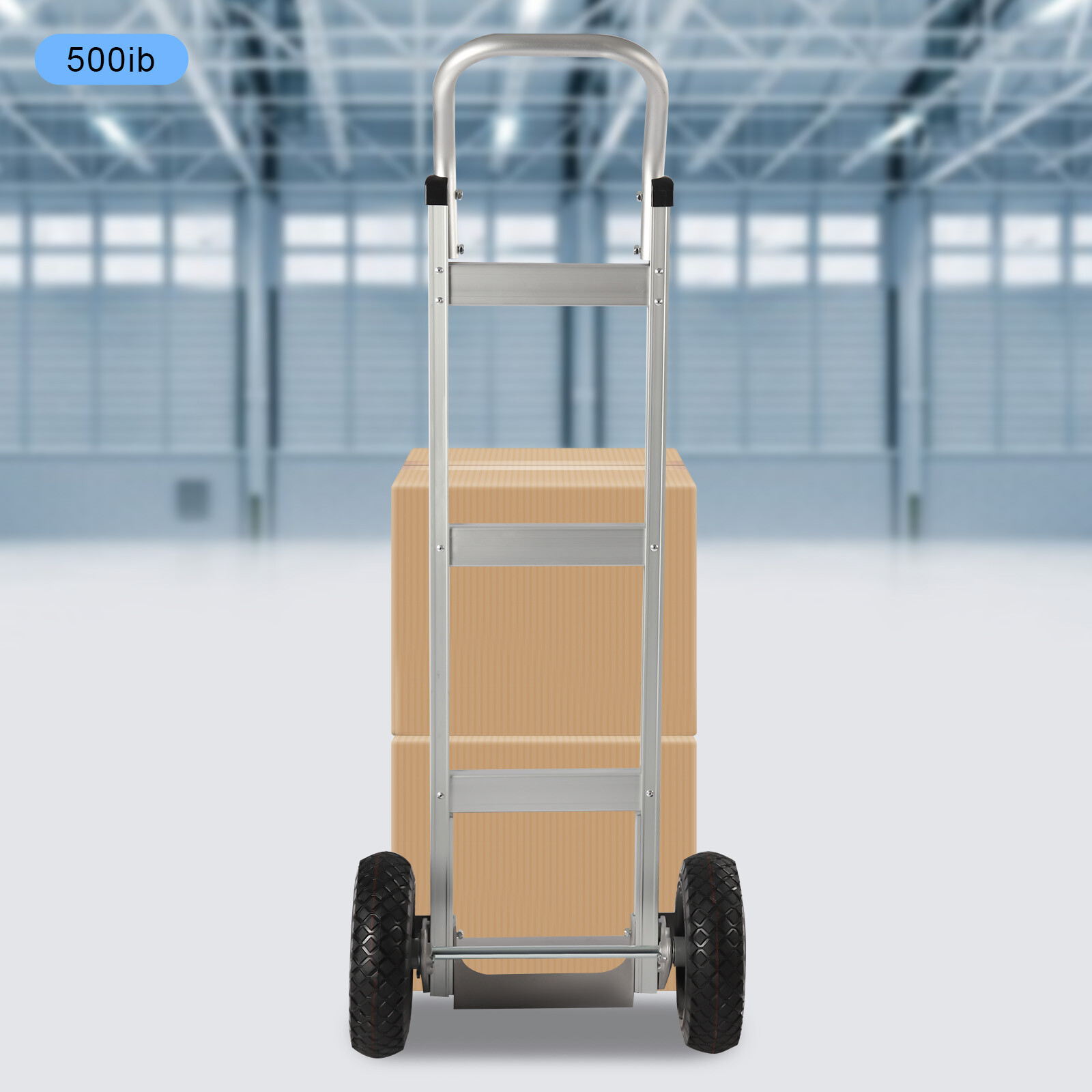 Aluminum Alloy Hand Truck Cart Heavy Duty Dolly with Rubber Wheels 440lbs/500lbs