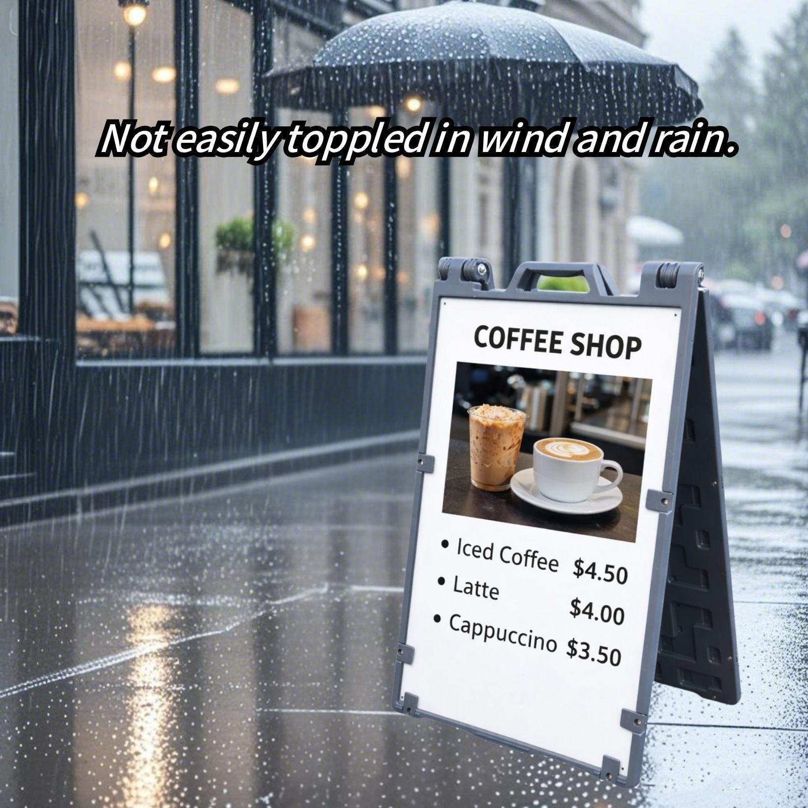 A-Frame Sidewalk Sign or Water-Filled Base Sign, Double-Sided Outdoor Display