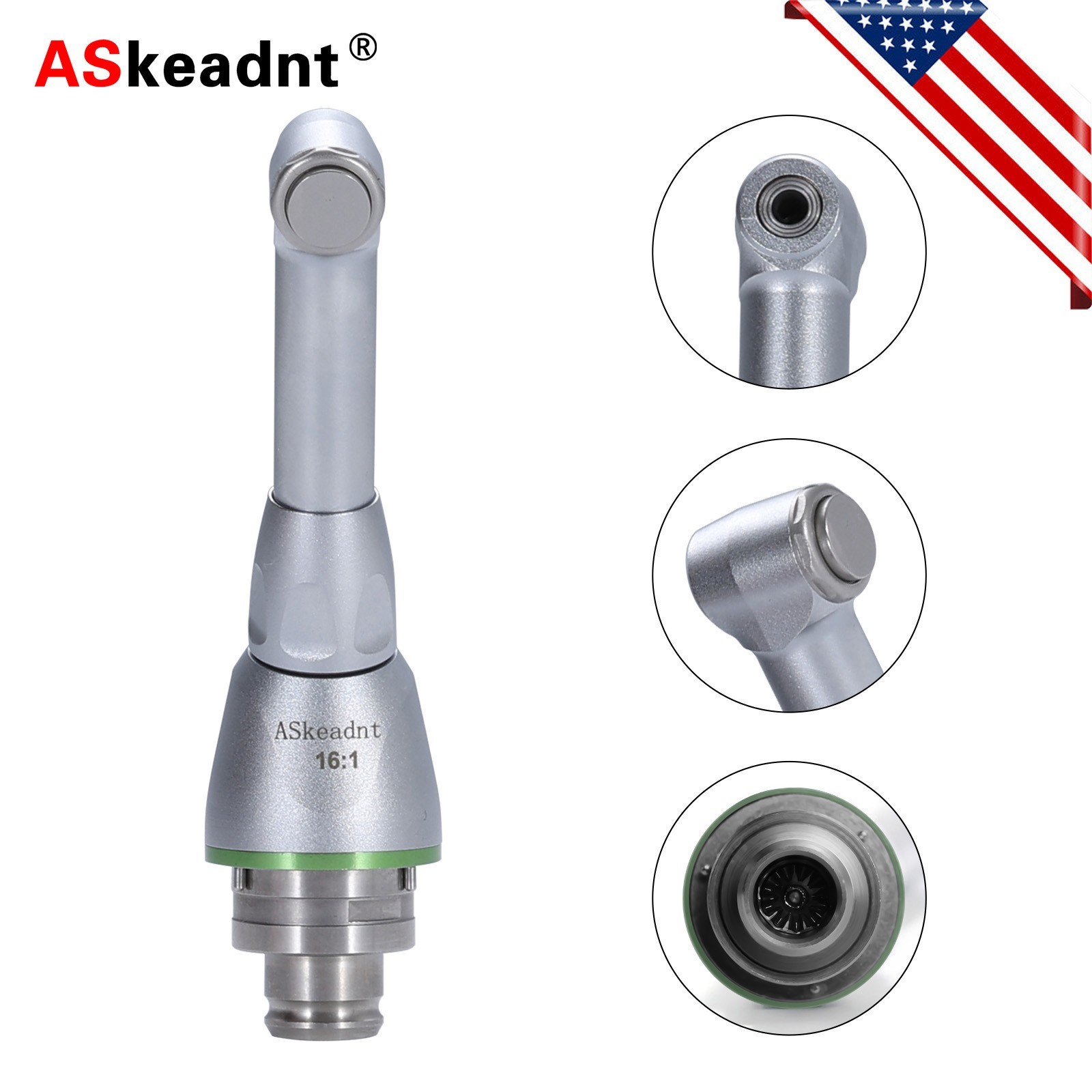 Dental 16:1 Reduction Contra Angle Head for Endodontic Motor Handpiece Push USA