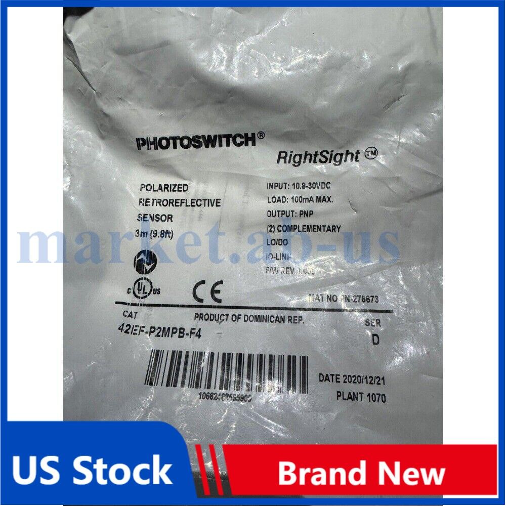 New Sealed Allen Bradley 42EF-P2MPB-F4 RightSight Photoelectric Sensor USA