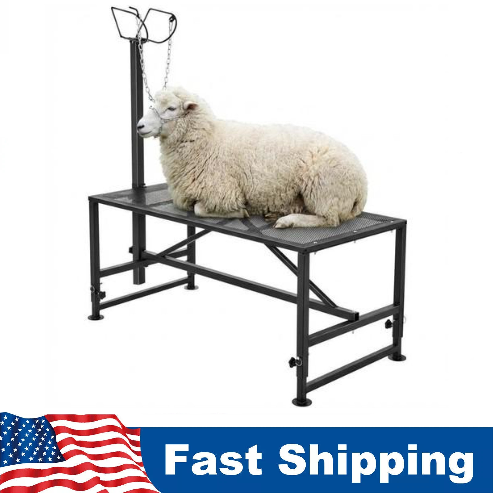 500LBS Livestock Stand Goat Trimming Stand, 47″x23″ Tabletop Goat Milking Stand