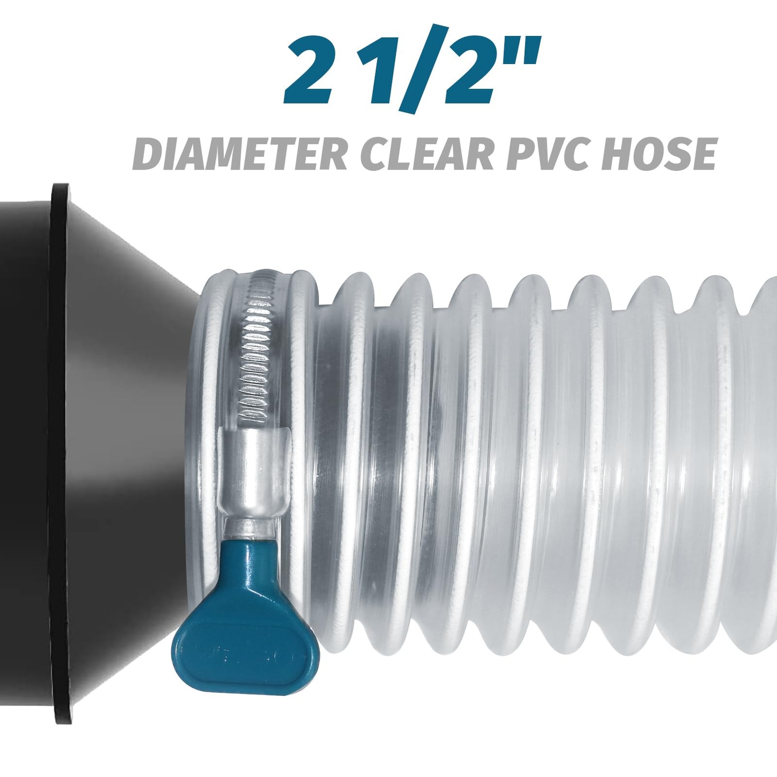 Qucship 2-1/2 x 10′ Heavy-Duty PVC Dust Collection Hose, Puncture-Resistant, Fle