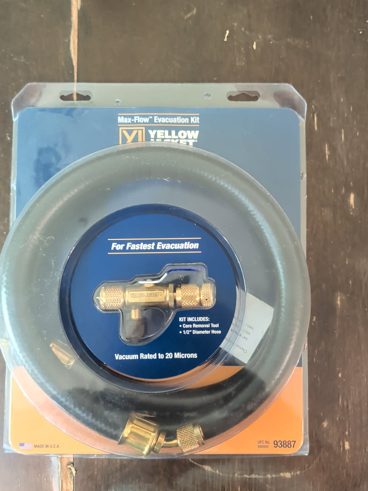 Yellow Jacket 93887 MaxFlow Evacuation Hose Kit W/Core Removal Tool and 60″ Hose