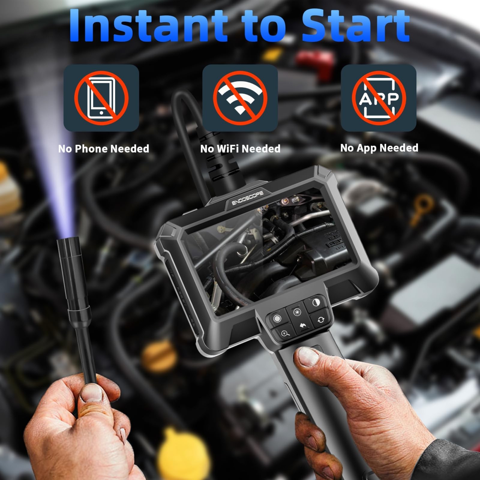 Borescope Camera with Light, 16.5ft Endoscope Inspection,Waterproof Snake Camera