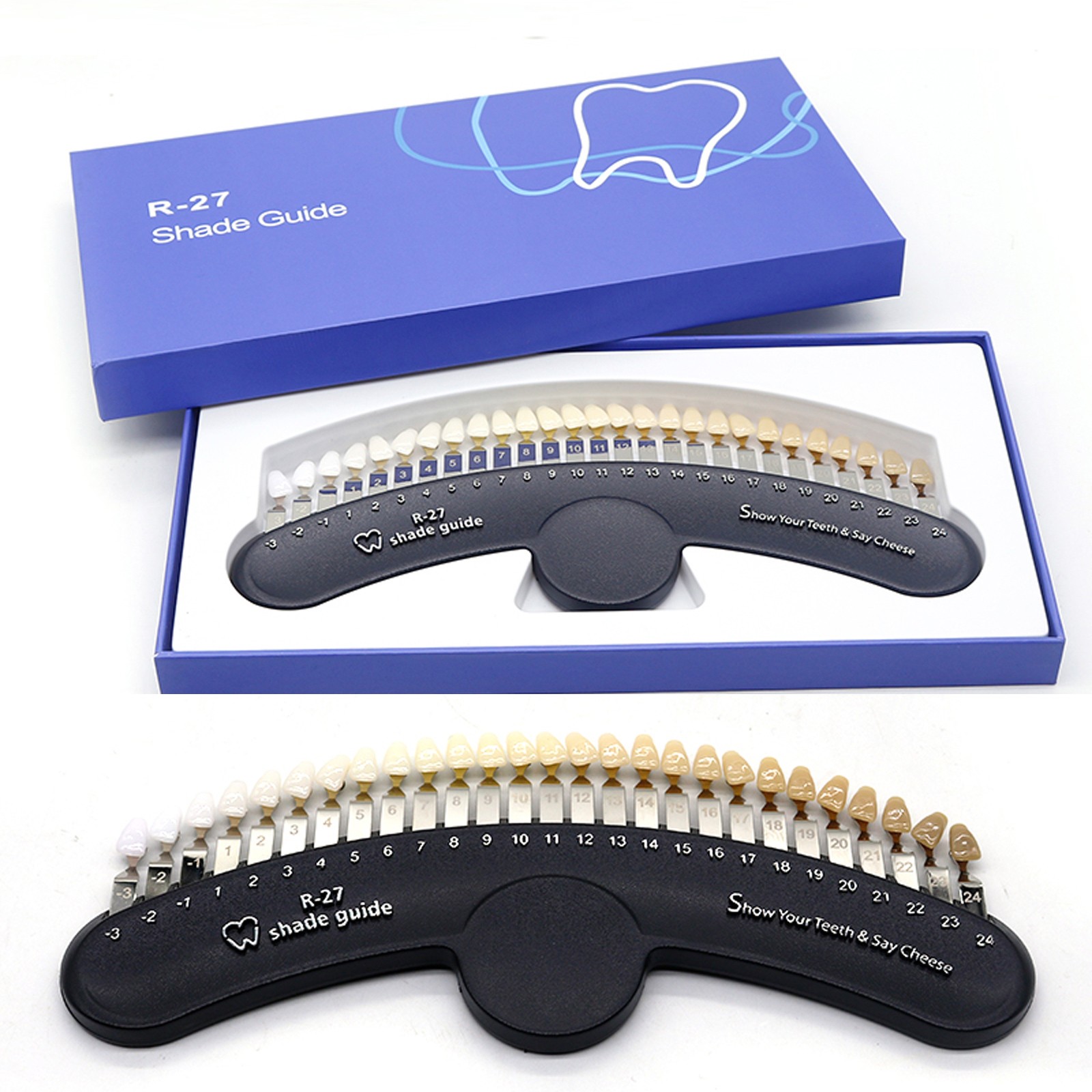 Shade Guide Dental Teeth Whitening Bleaching Comparison Shade Guide 27 Colors