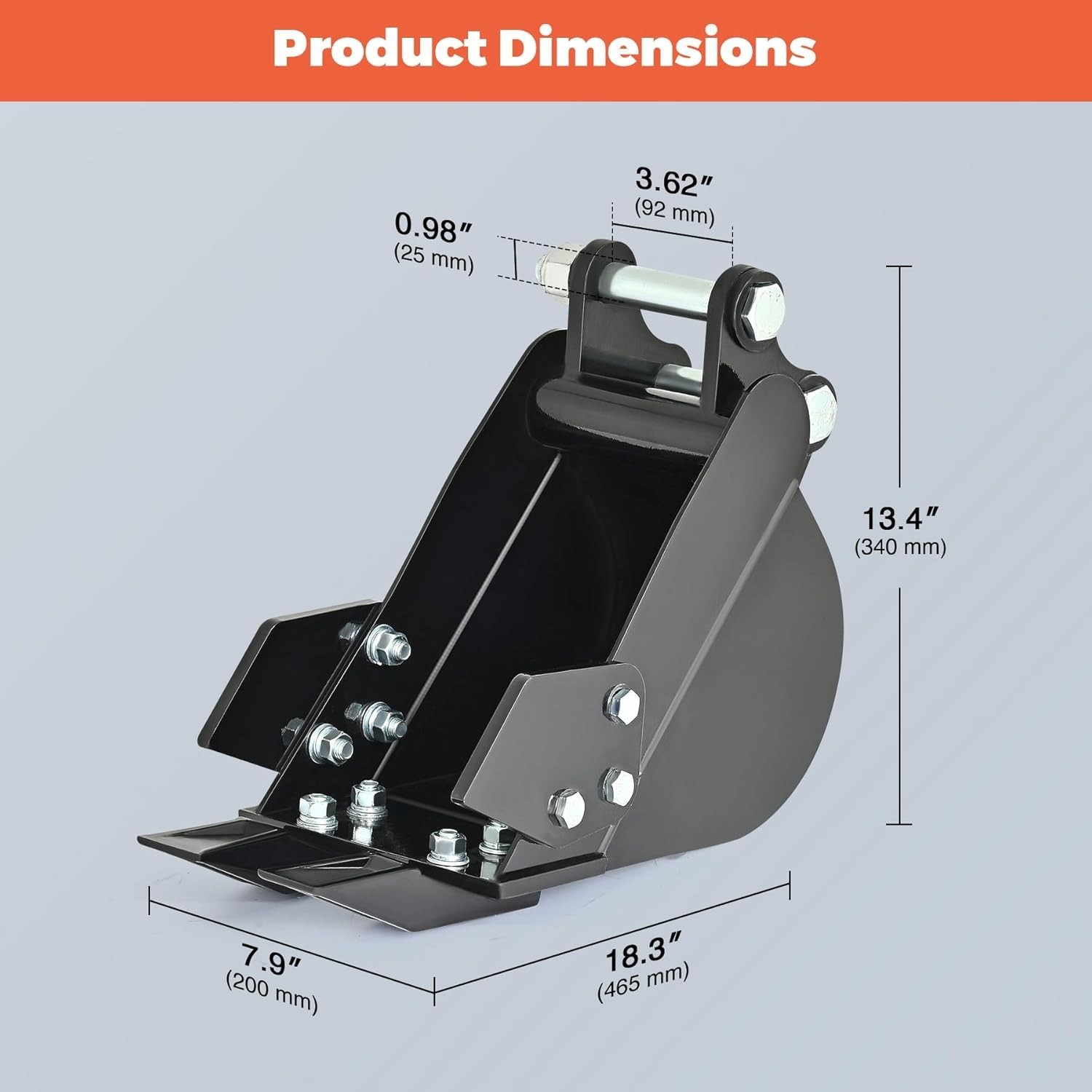 200mm Narrow Bucket Attachment For 1-2 Ton Mini Excavators Digger