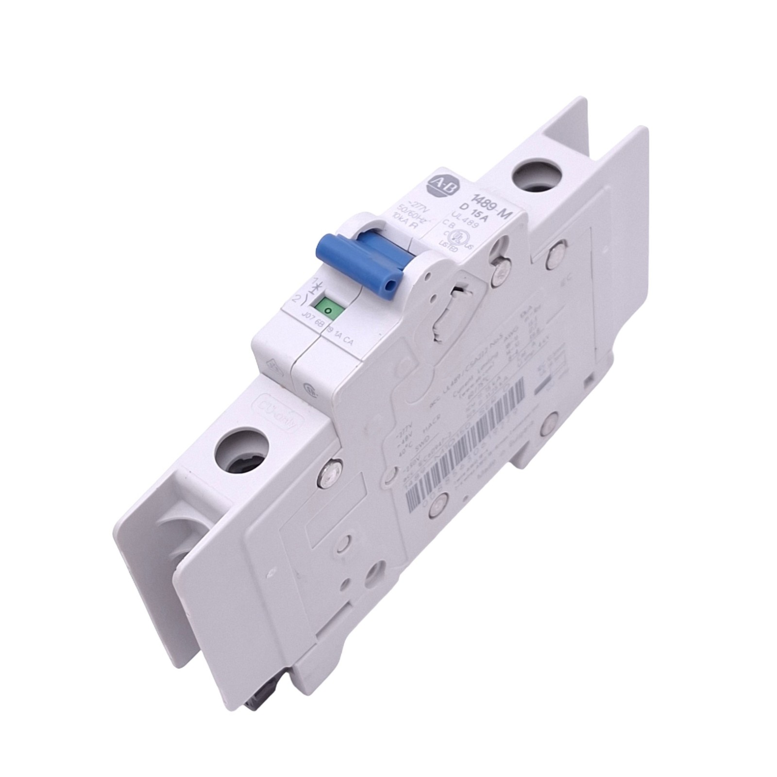Allen Bradley 1489-M1D150 Circuit Breaker, 1-Pole 15A, 277VAC Max, DIN Rail