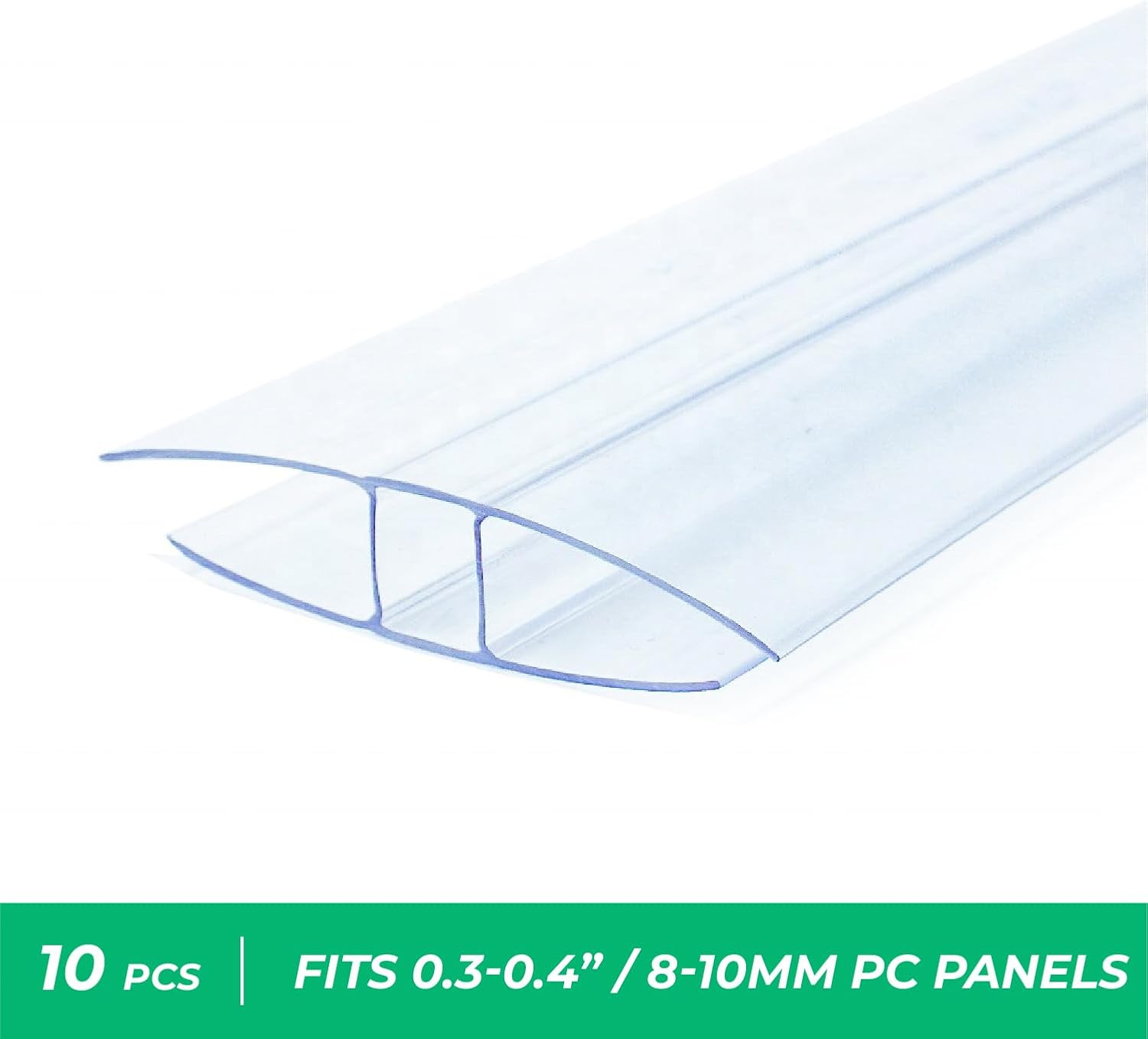 Polycarbonate Greenhouse Panels Connectors – 0.4″ Thick, Fit 10Mm or 8Mm Twin-Wa