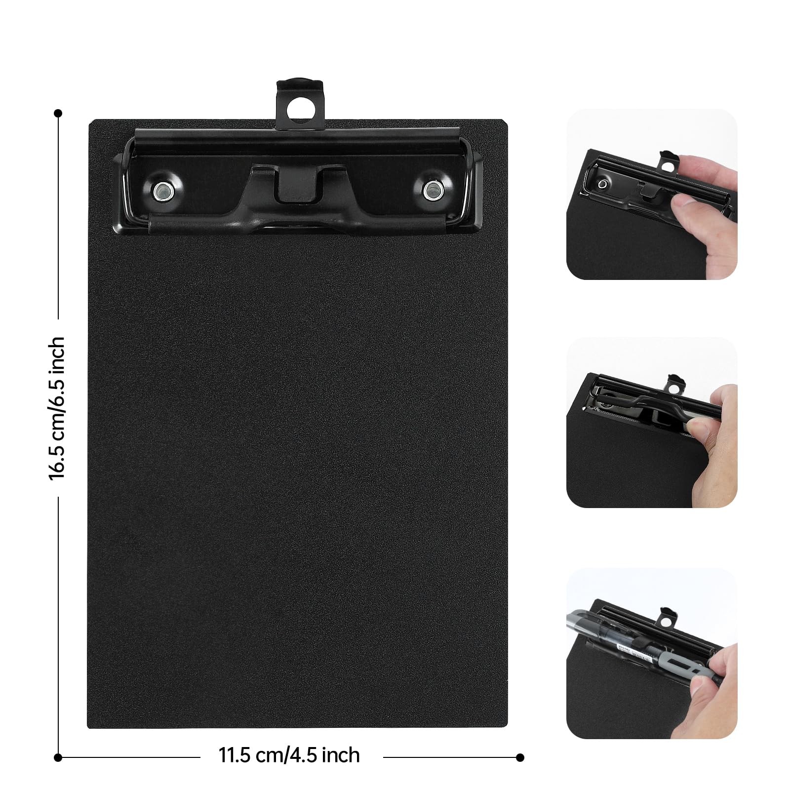 Mini Clipboard 4×6 Inch with Pen Holder 2 Pack Small Clipboards with Low Profile