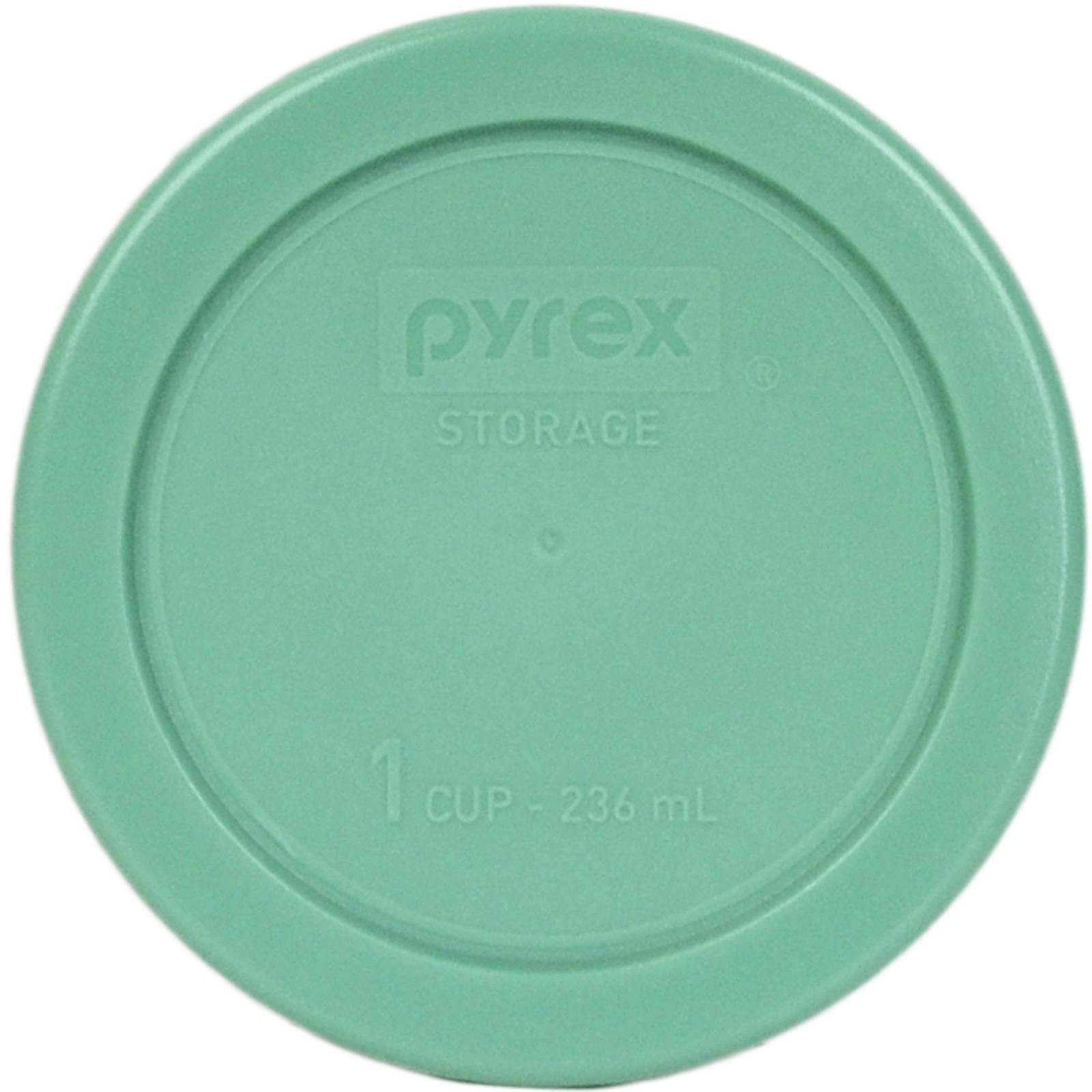 Pyrex (2) 7202 1 Cup Glass Bowls & (2) 7202-PC Green Lids