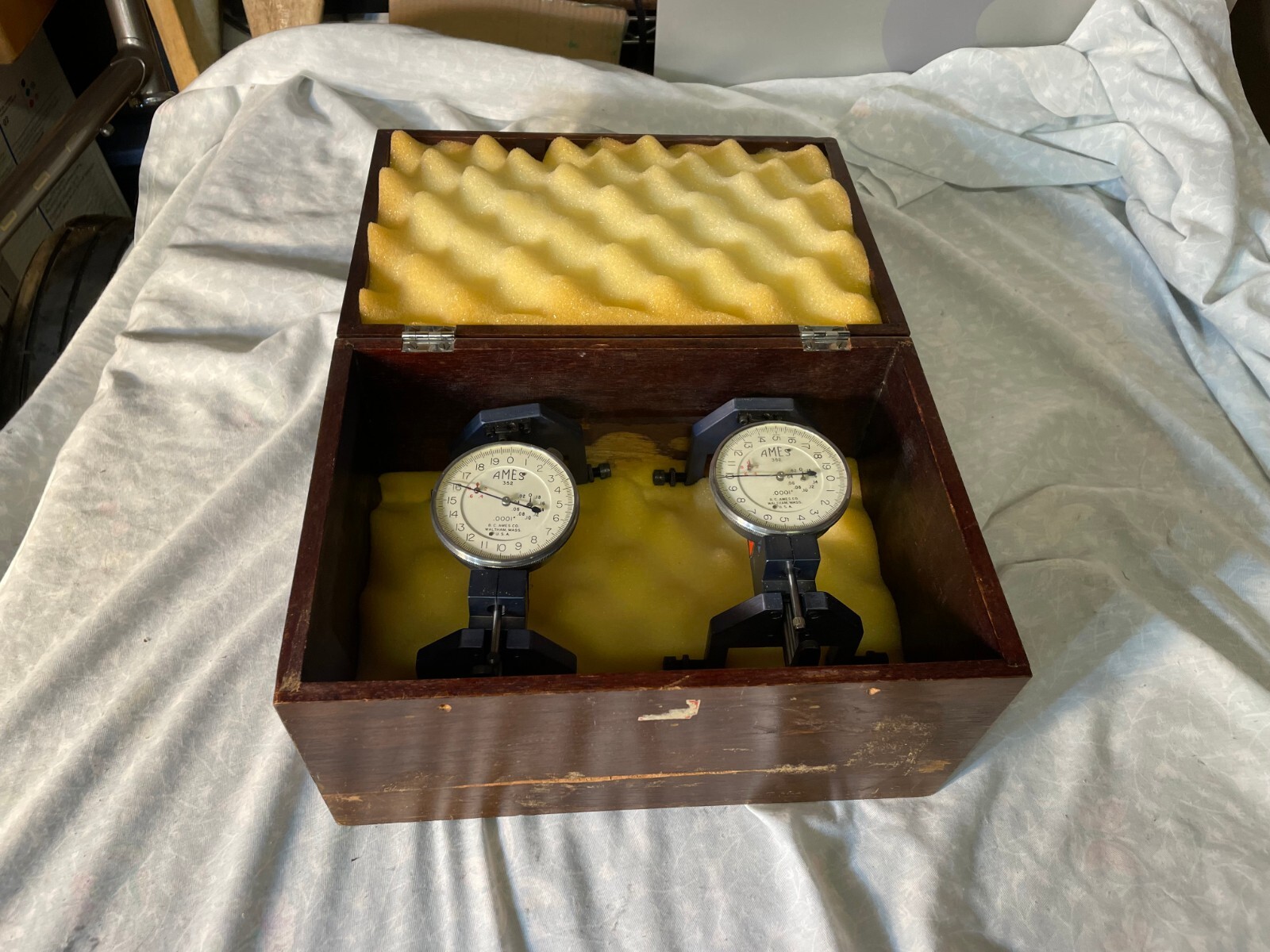 Axial Strain Gage Set Ames 352 Dial Indicators Laboratory Devices