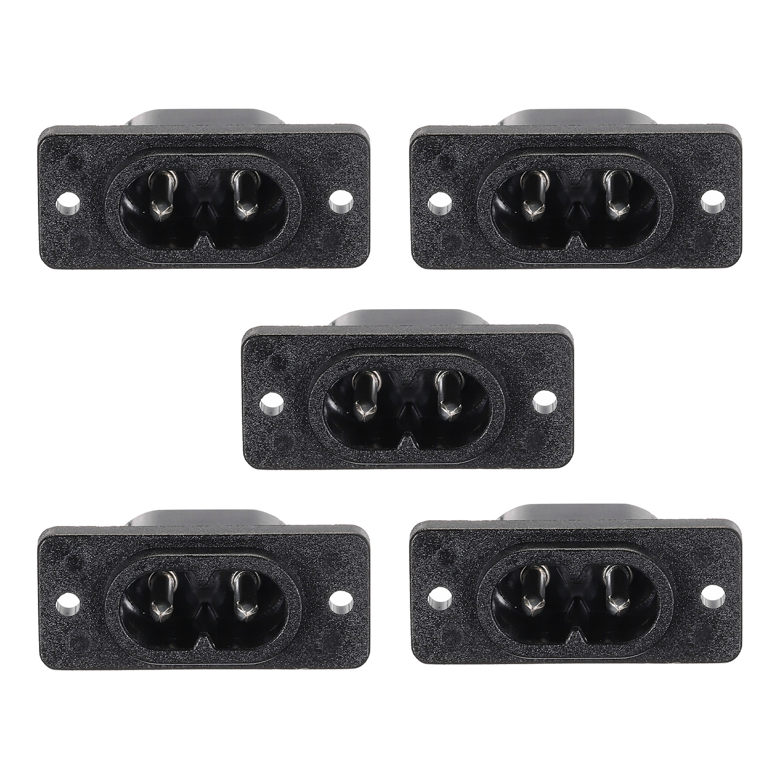 5 x C8 Panel Mount Plug Adapter 250V AC 2.5A 2 Pins IEC Inlet Module Straight