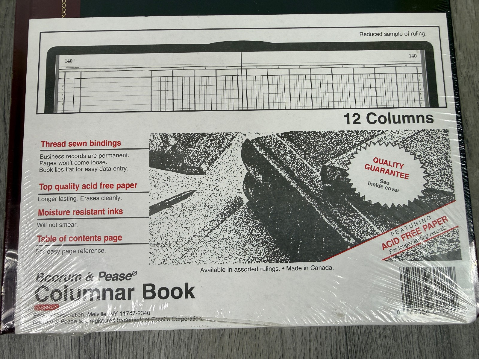 Boorum & Pease Columnar Book 12 column 1602½-150-12 150 pgs (12¼» x 10⅛ «) NoS