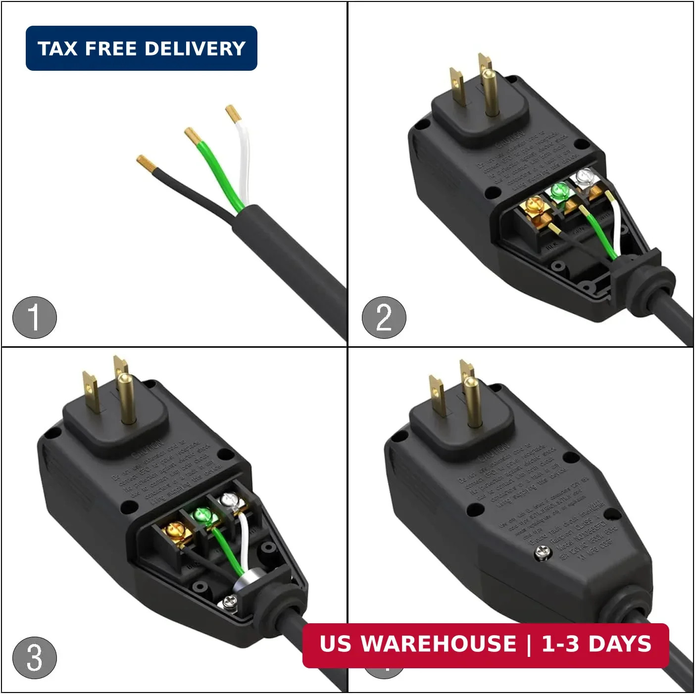 GFCI Replacement Plug Assembly Auto Reset 15 Amp 3 Prongs, 5 Years Warranty, Gro