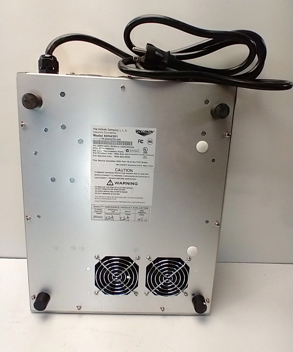 Vollrath 6954301 208V/240V 2200/2500W Commercial Induction Cooking