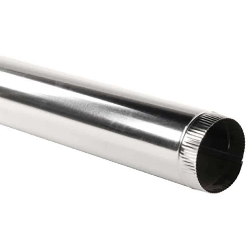 Master Flow 4 in Round Metal Duct Pipe Galvanized Steel Snap Lock 30 Gauge 2ft