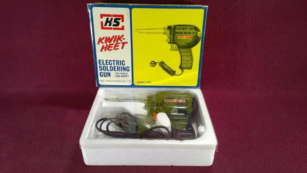 K&S KWIK-HEET ELECTRIC SOLDERING GUN 110V/100W MODEL 1200 W/ EXTRA TIP IN BOX