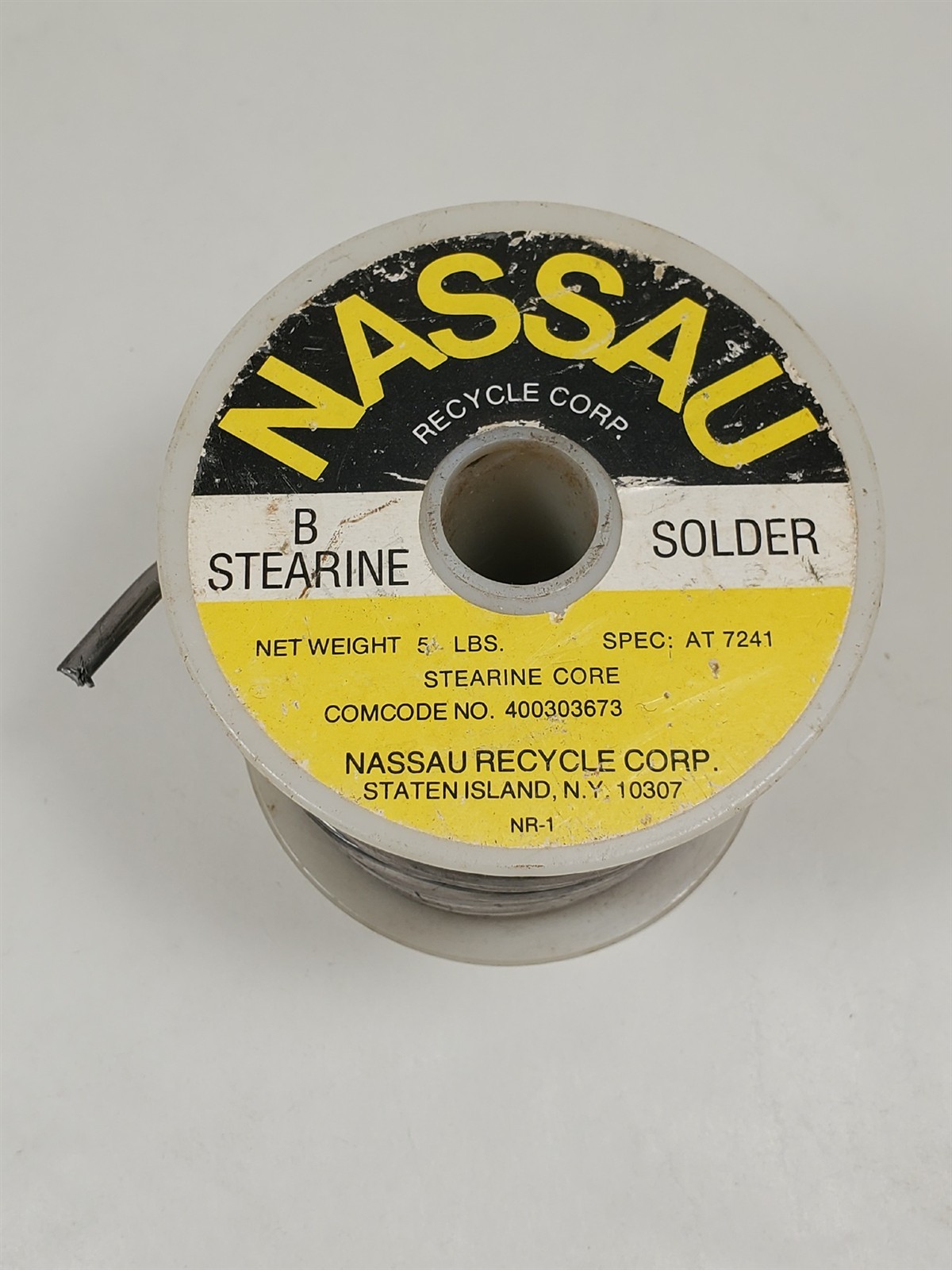 Nassau Stearine B Solder, 3 lbs 14oz SPEC: AT 7241