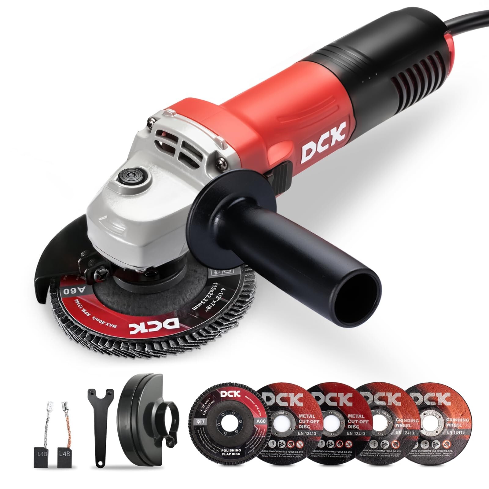 DCK Angle Grinder, 4-1/2-Inch, 6.7Amp Cut off Tool Grinder, 11,800 RPM with 2…