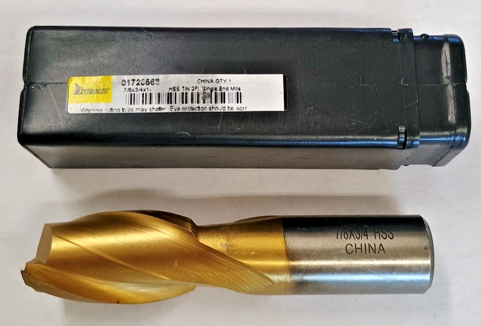 MHC 7/8×3/4×1-1/2 Loc HSS Interstate End Mill Tin 2 FL