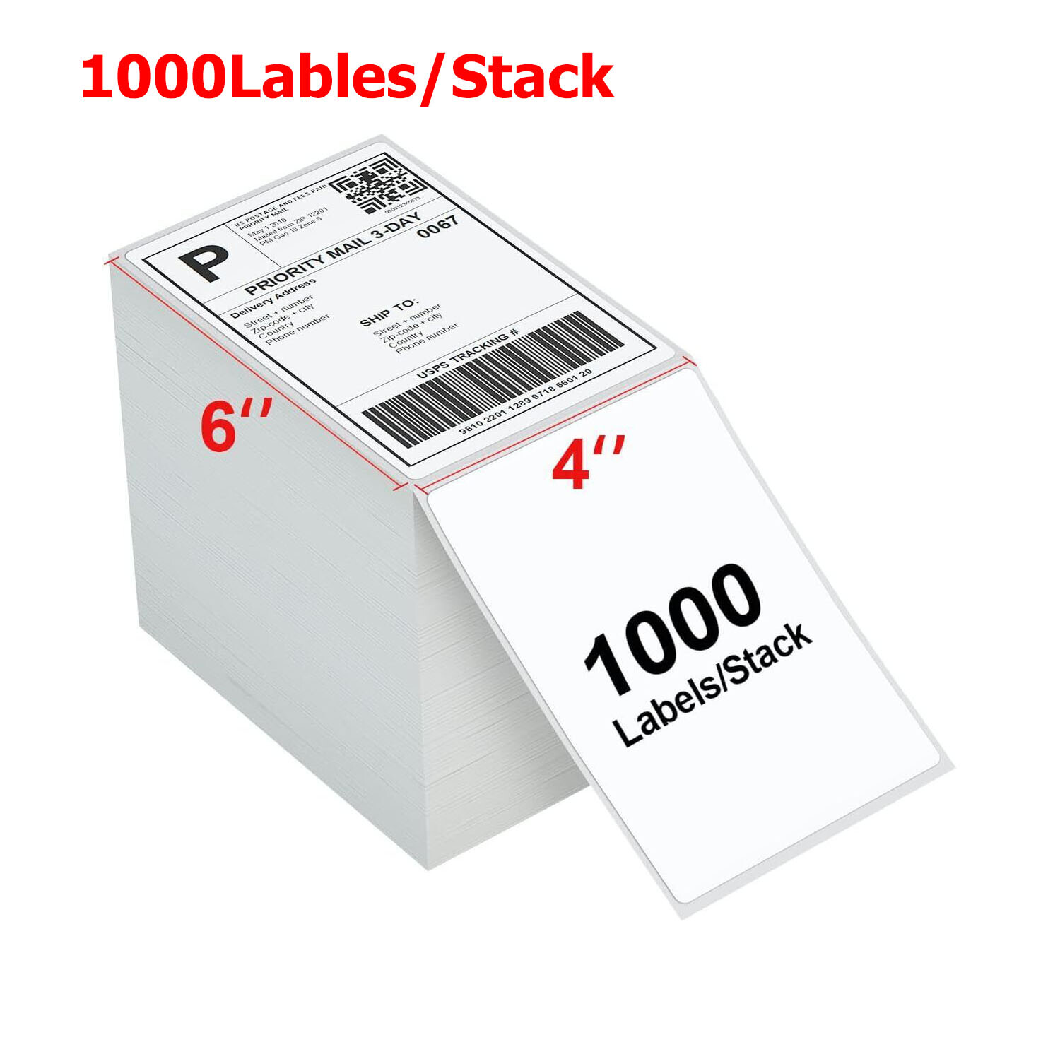 Fanfold/Roll 4″x6″ Direct Thermal Address Shipping Labels For Rollo & Zebra