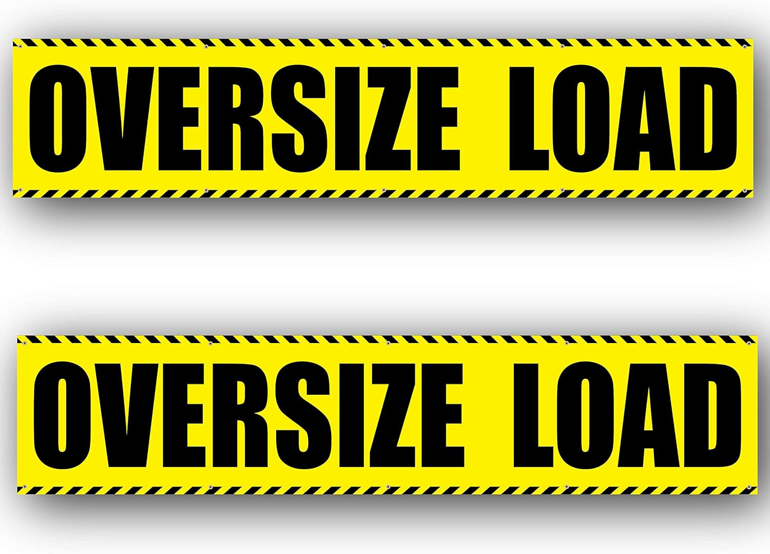 Oversize Load Banner Sign for Trucks w/Grommets – 2 Pack (12 x 60)