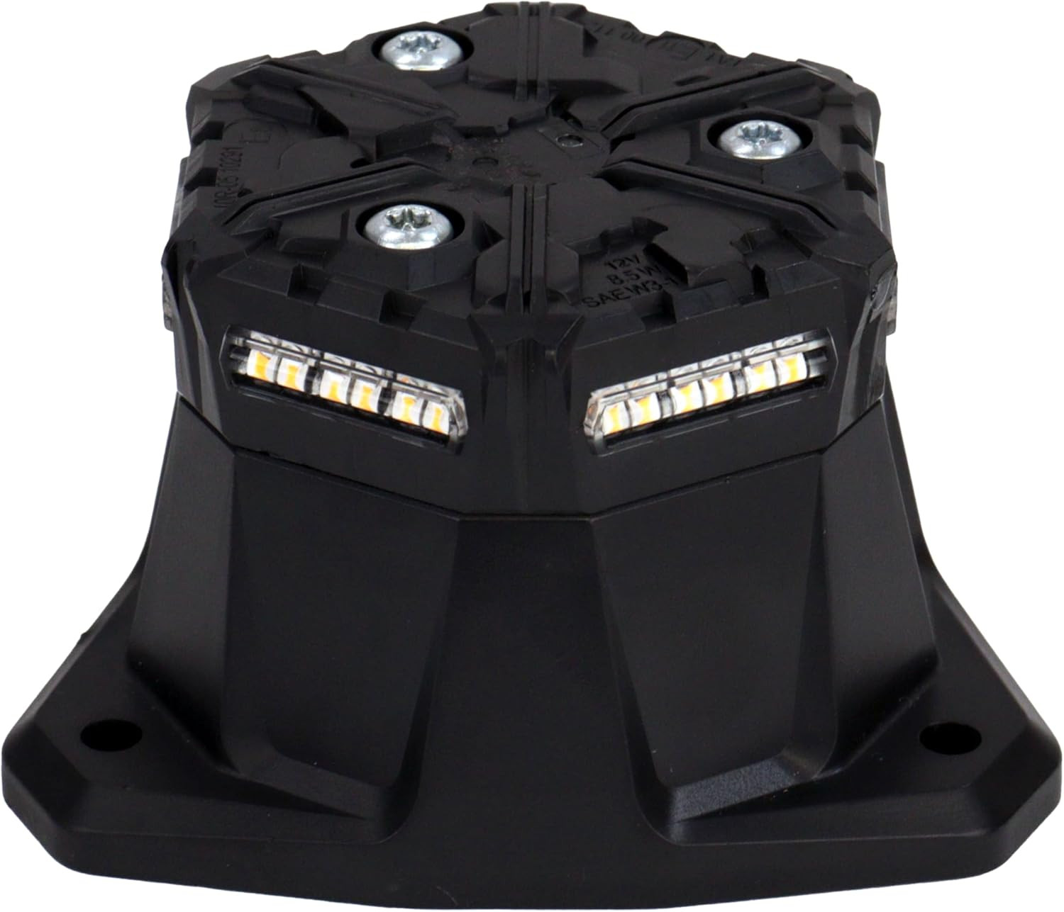 Microbright Amber LED Beacon, Class 1, 12V DC, Screw Mount, 8 Inch Cable