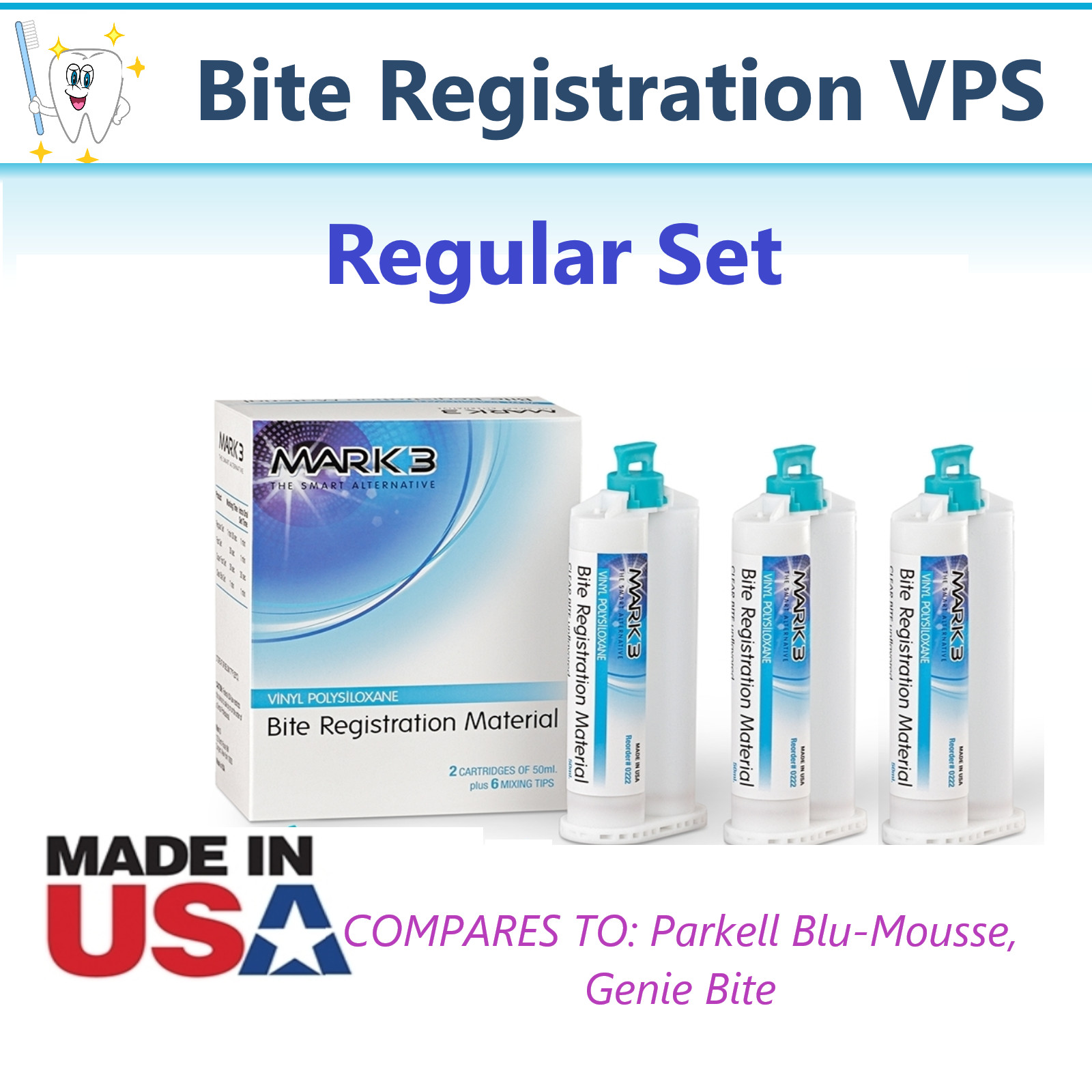 Dental Bite Registration Material FAST SET or REGULAR SET, Choose Pk Made in USA