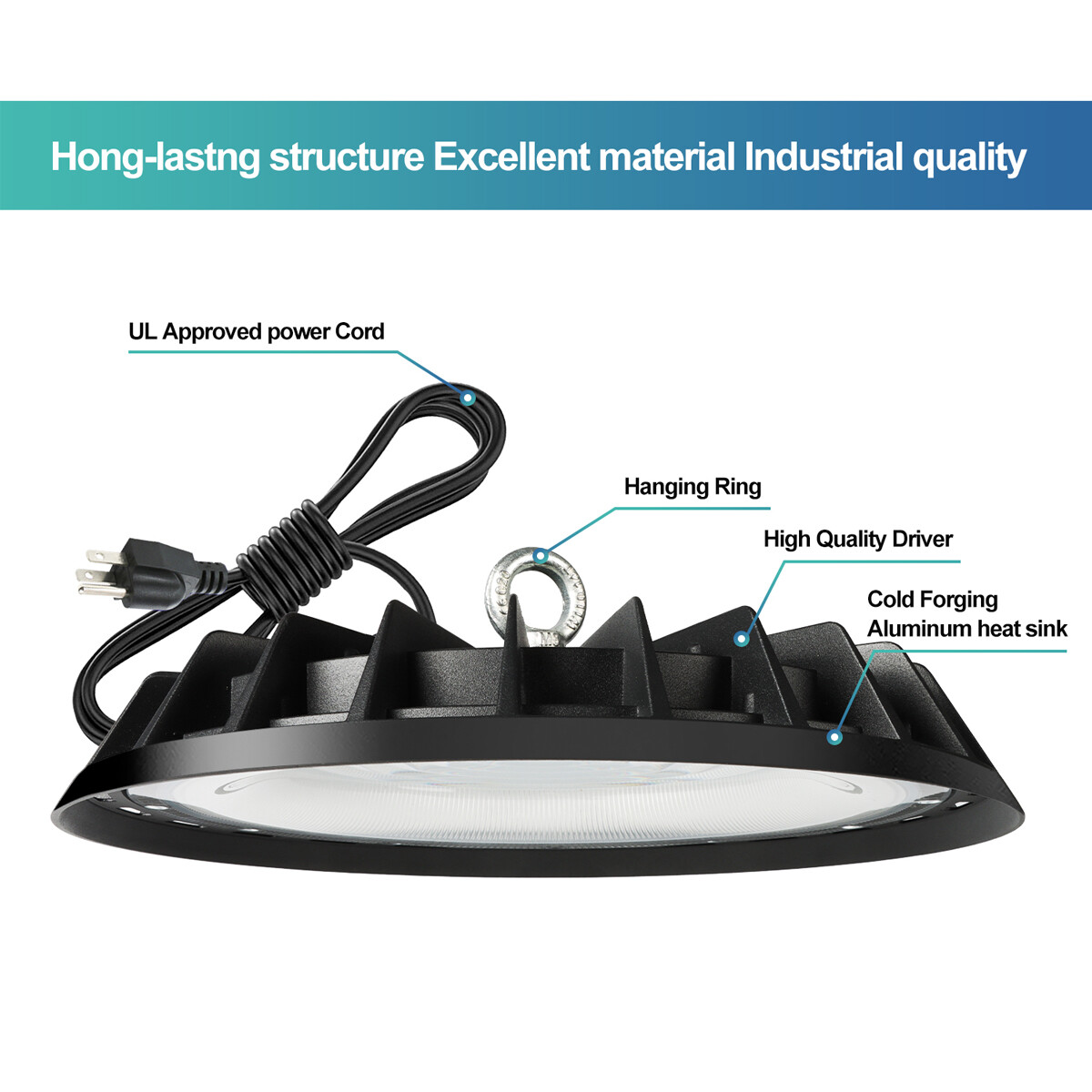 2Pcs UFO LED High Bay Light 200W Commercial Industrial Garage Led Shop Light