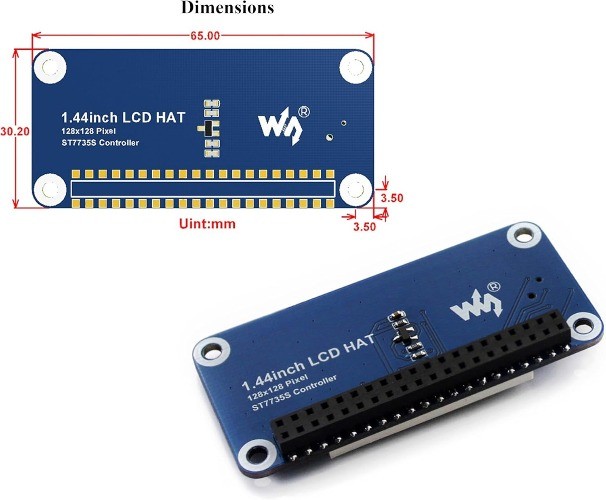 Raspberry Pi 5 4B 3B+ 2B + Zero W Zero 2 W Pico Pico 2W 1.44 Inch LCD Display