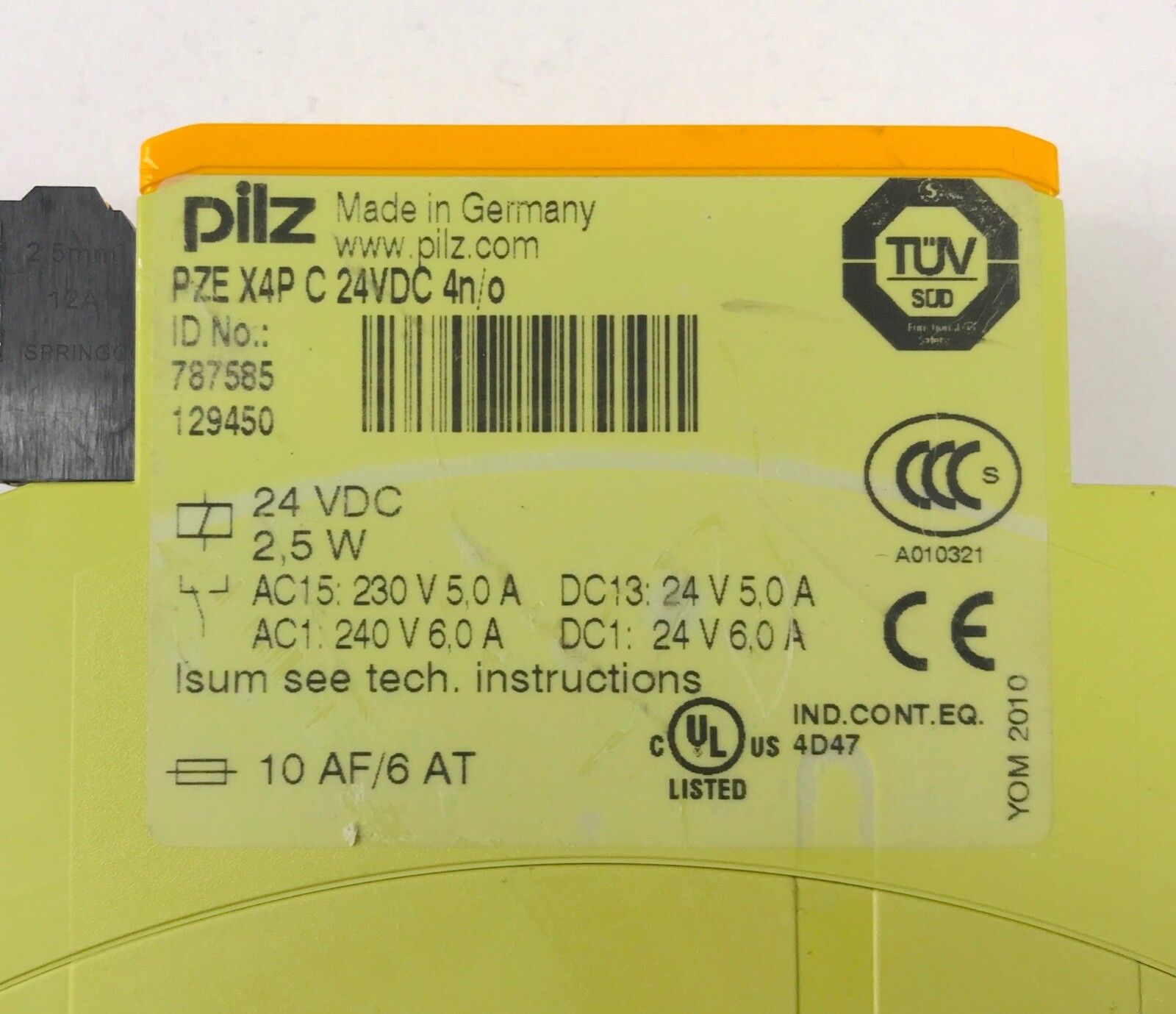 PILZ PZE X4P C 24VDC 4N/O P/N 787585 RELAY