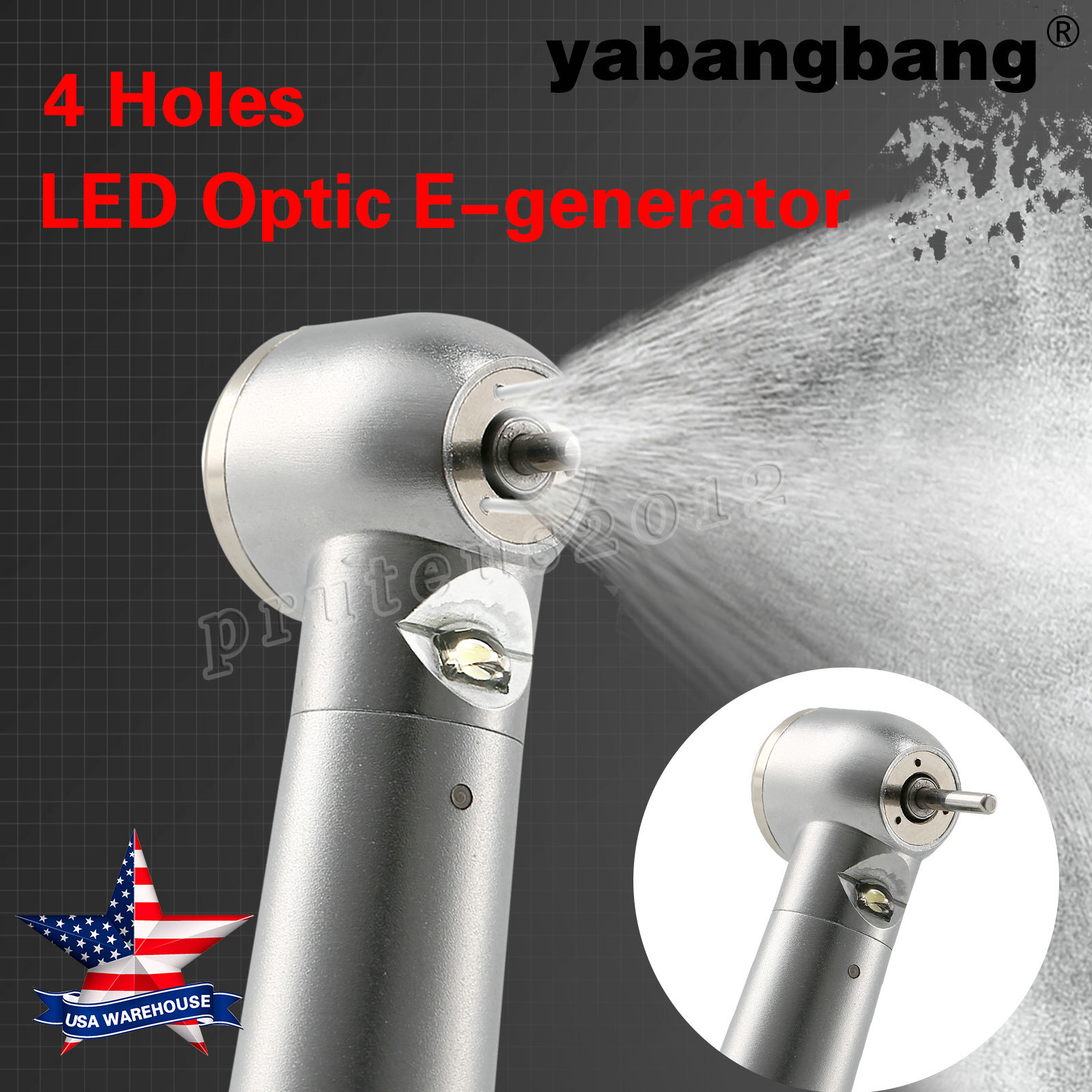 Yabangbang Dental LED Turbine E-generator High Speed Fiber Optic Handpiece 4Hole