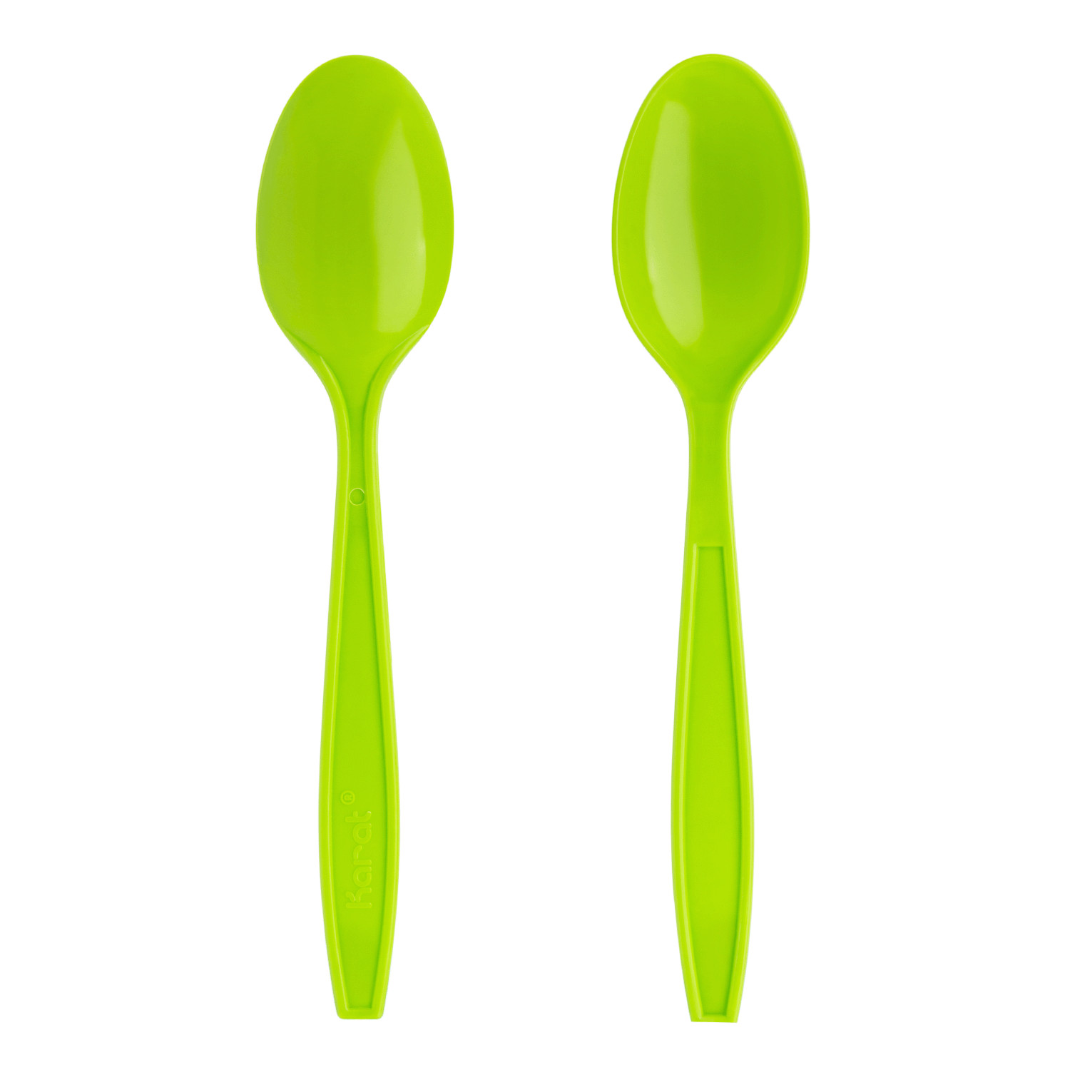 Karat PP Plastic Extra Heavy Weight Tea Spoons – Green – 1,000 ct, U2033 (Green)