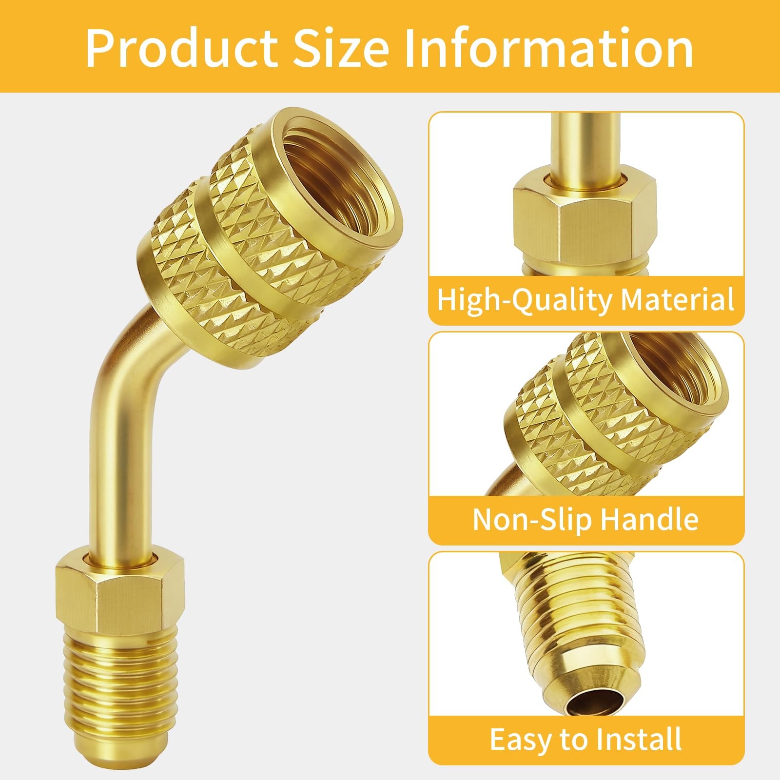 R410a Adapter Mini Split System 5/16 1/4 HVAC Quick Coupler Brass Fittings 2PK