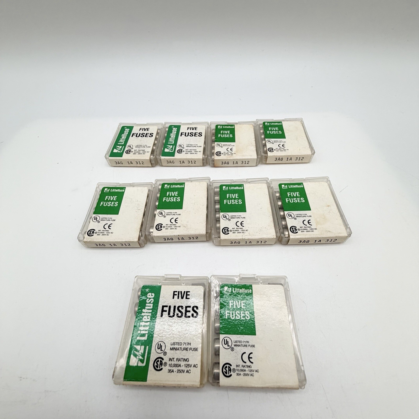 Littelfuse 3AG 1A 312 Fast-Acting Glass Fuse, 250V, New Open Box, Lot of 47