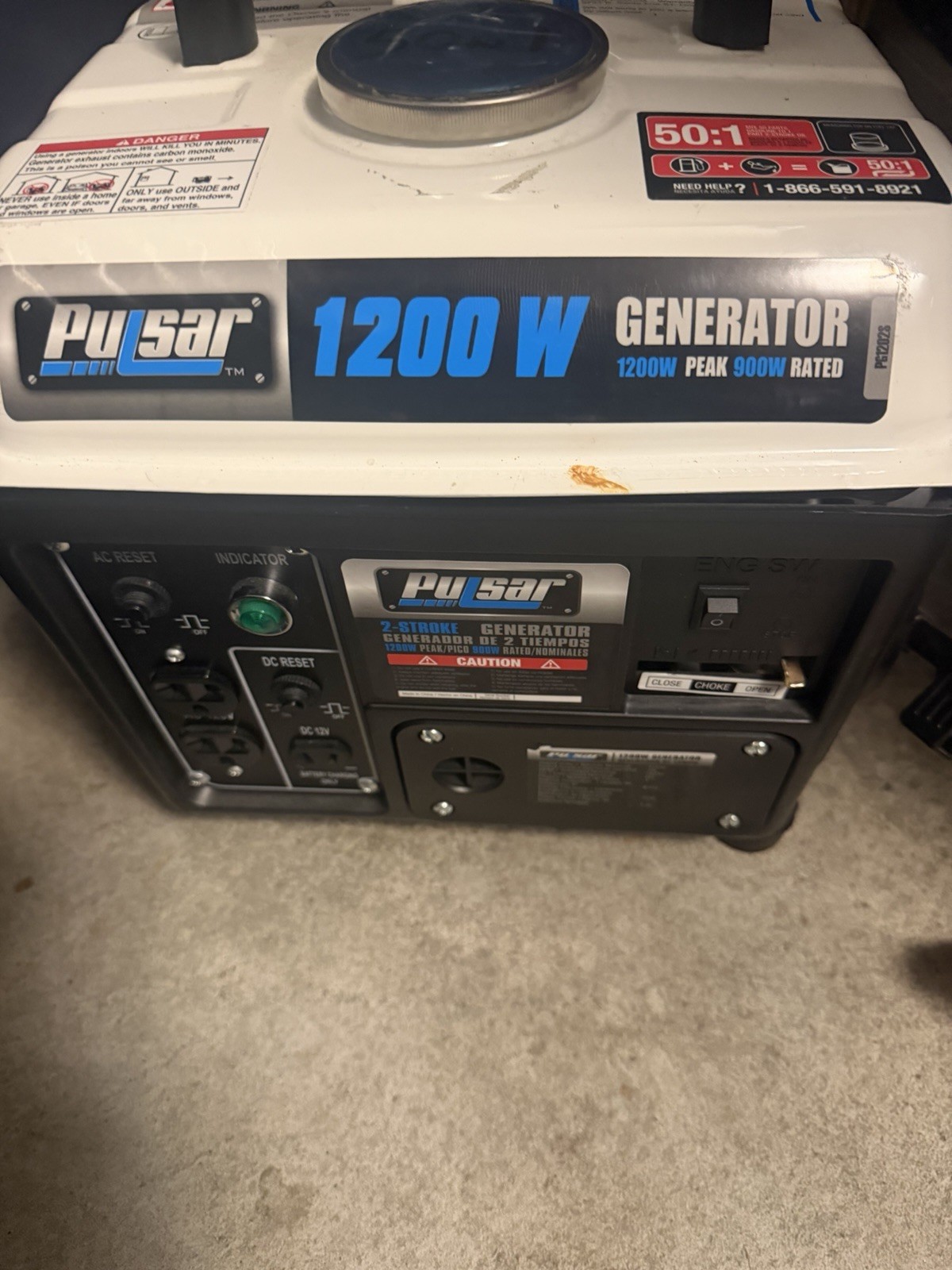 Pulsar 1200w/ Gas Generator – Never Used