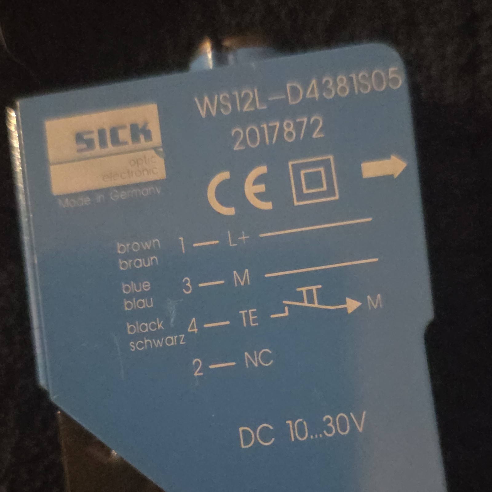 SICK WS12L-D4381S05 Photoelectric Laser Sensor 10-30V DC Digital SPST