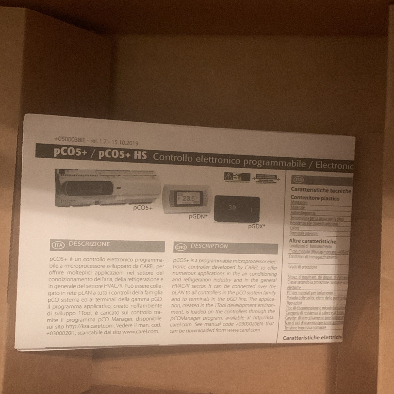 CAREL P+500BAA000M0 CONTROLLER C.PCO MEDIUM NOS NIB