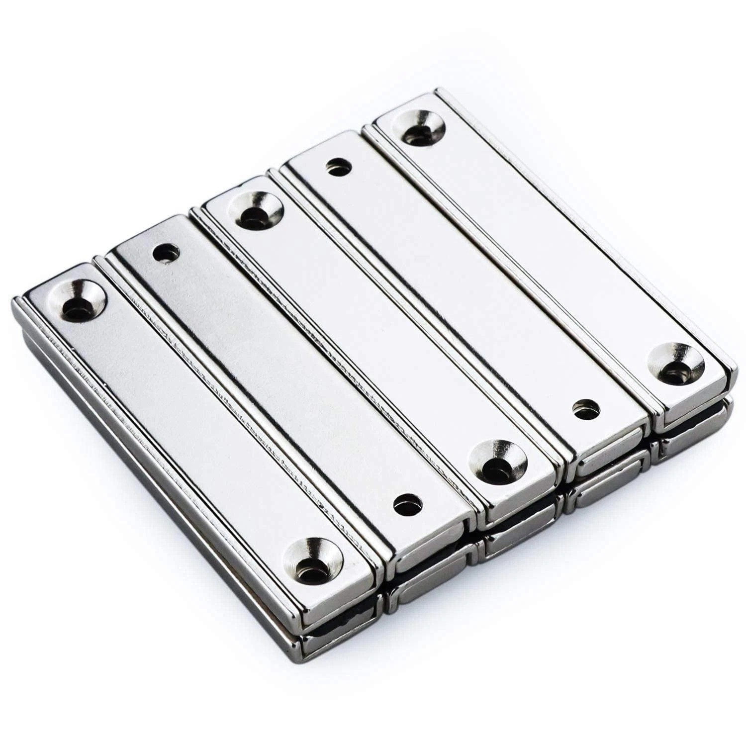 80lbs Pulling Force Neodymium Rectangular Pot Magnets 60 Packs, 2.36″x0.53″x0…