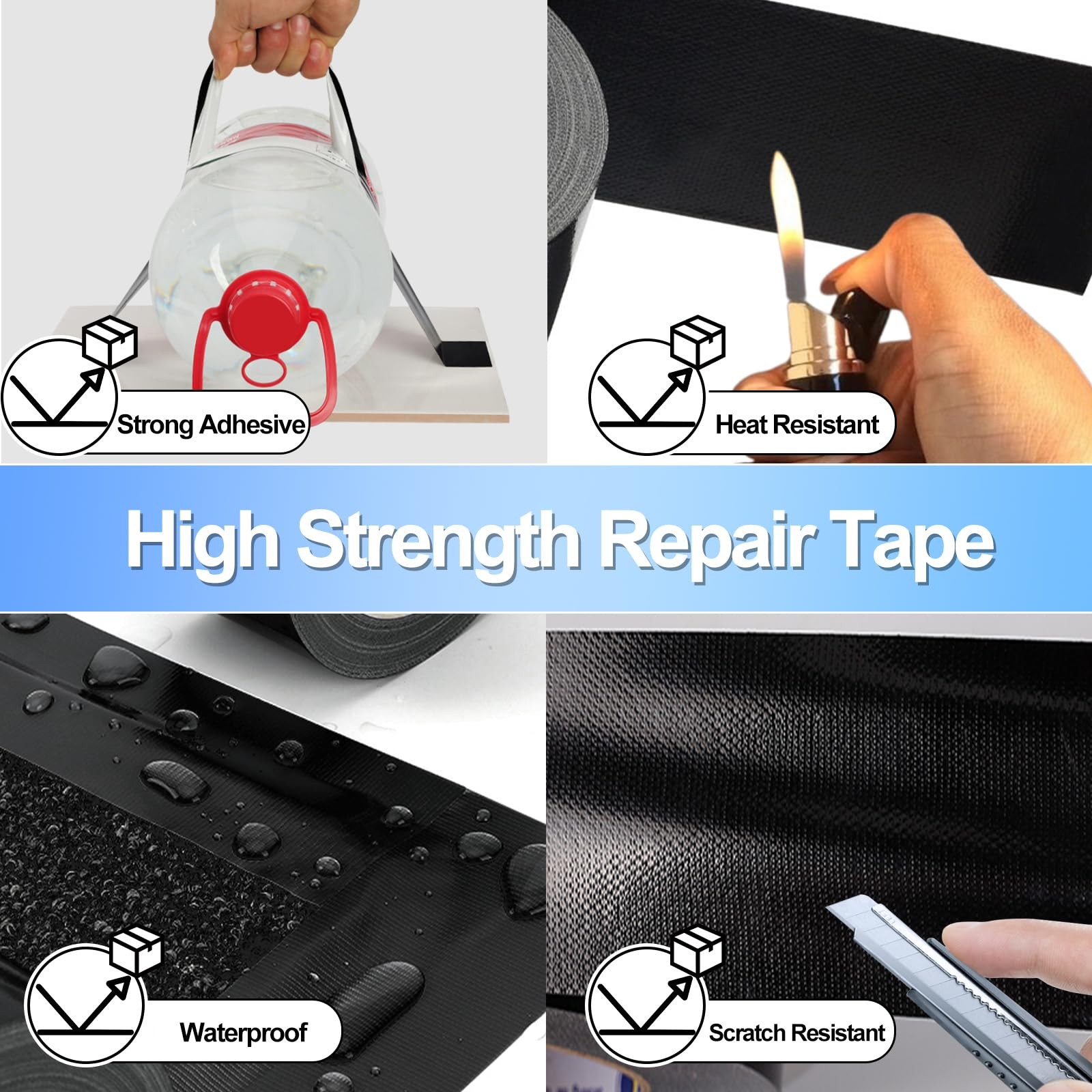 4.5Inch Ã— 40FT RV Awning Repair Tape with Scissors, Outdoor Heavy Duty Repair