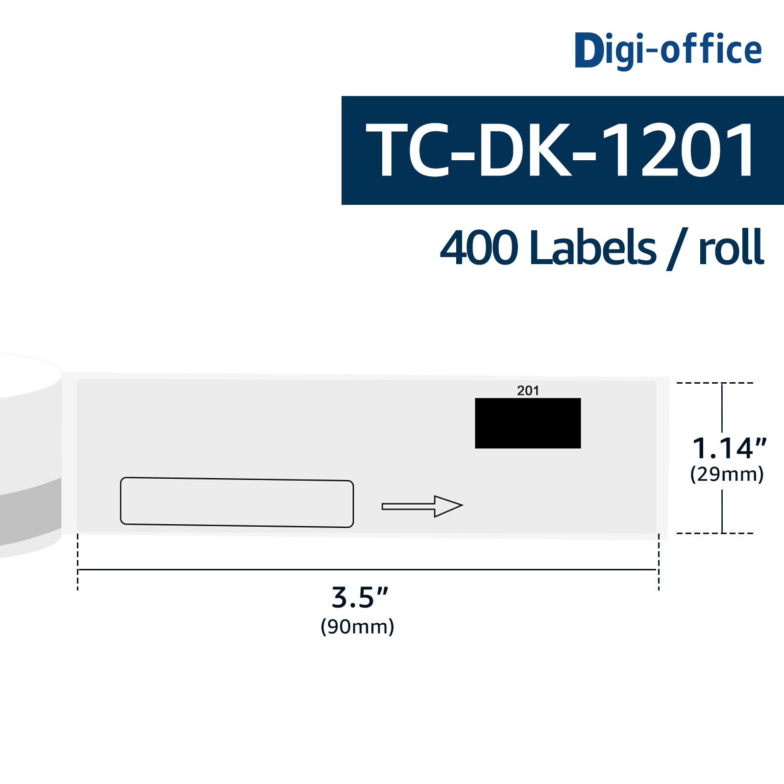 2Rolls DK-1201 1.1in x 3.5 in Standard Paper Address Labels For Brother QL-810W