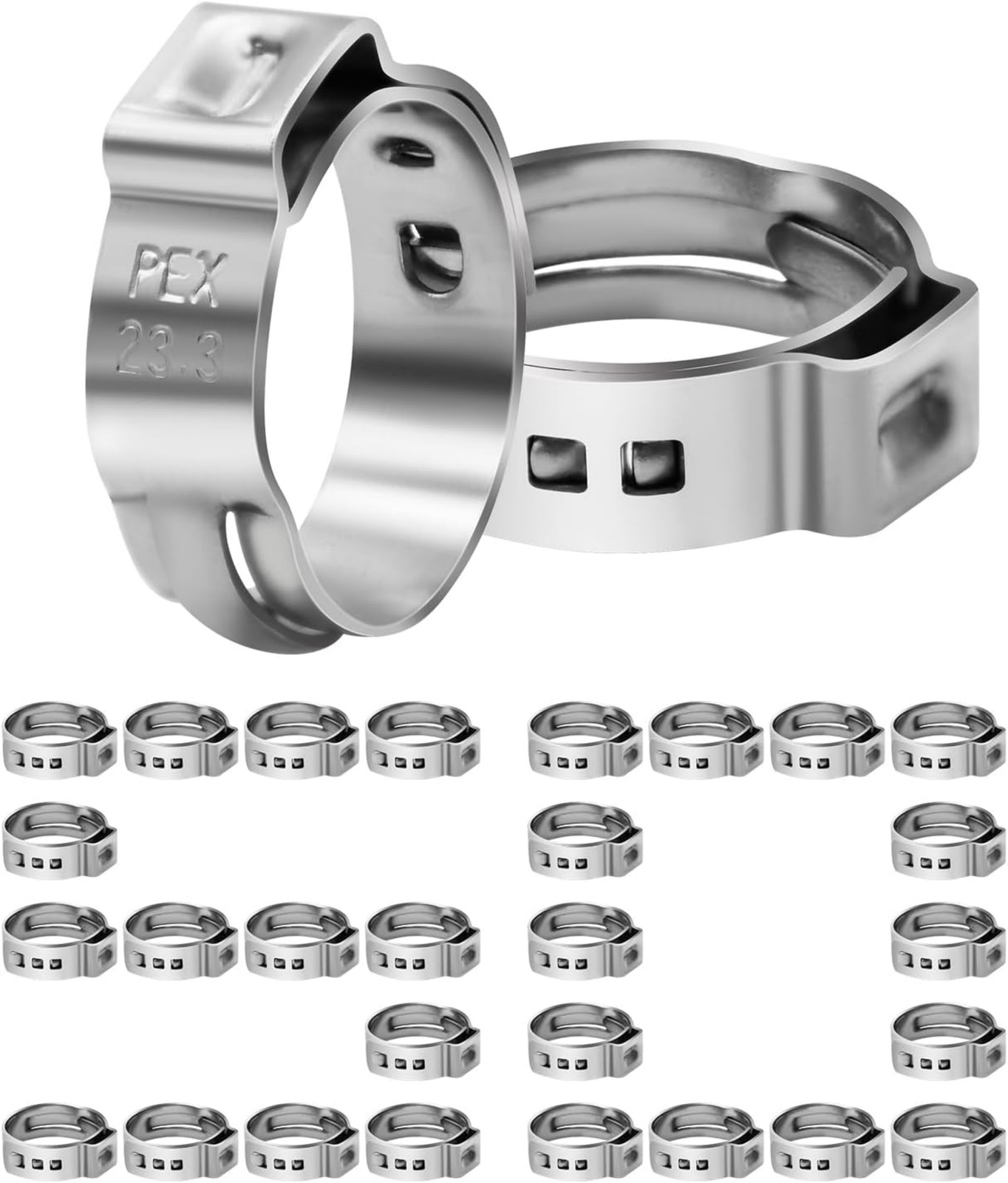 50 Pcs XFITTING 3/4″ Stainless Steel Pex Cinch Clamps – Barb Crimp Compatible