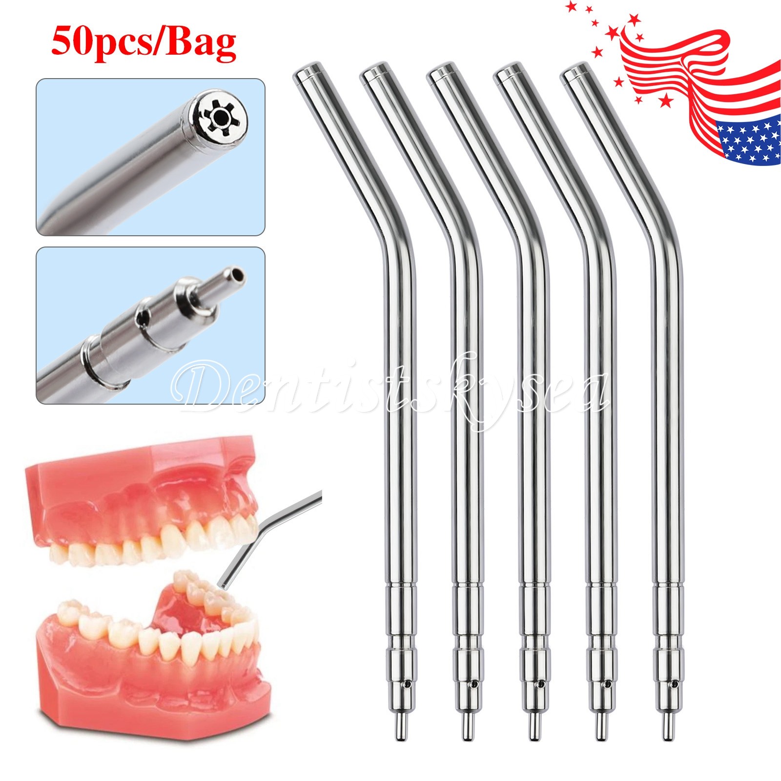 Dental Air Water Spray Triple Syringe Metal Nozzles Tips Tube Autoclavable