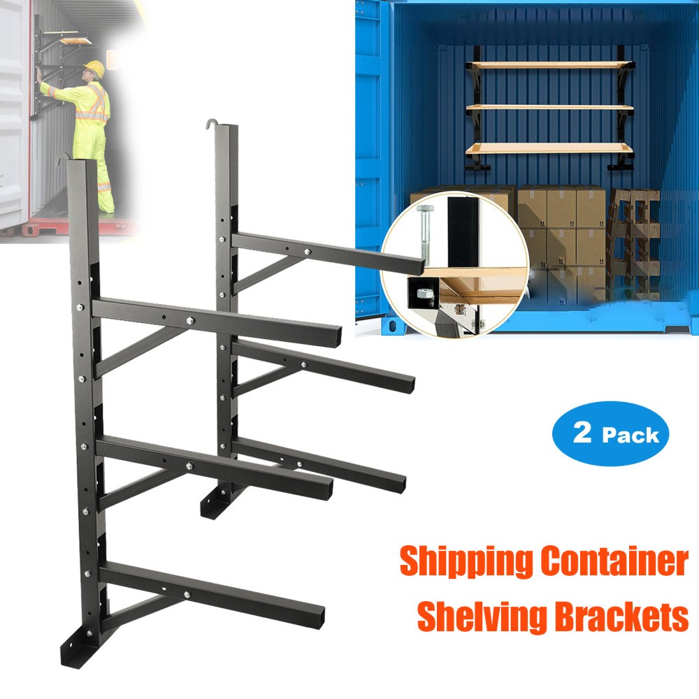 2 PCS Shipping Container Shelving Brackets for Trailer Container Garage Basement
