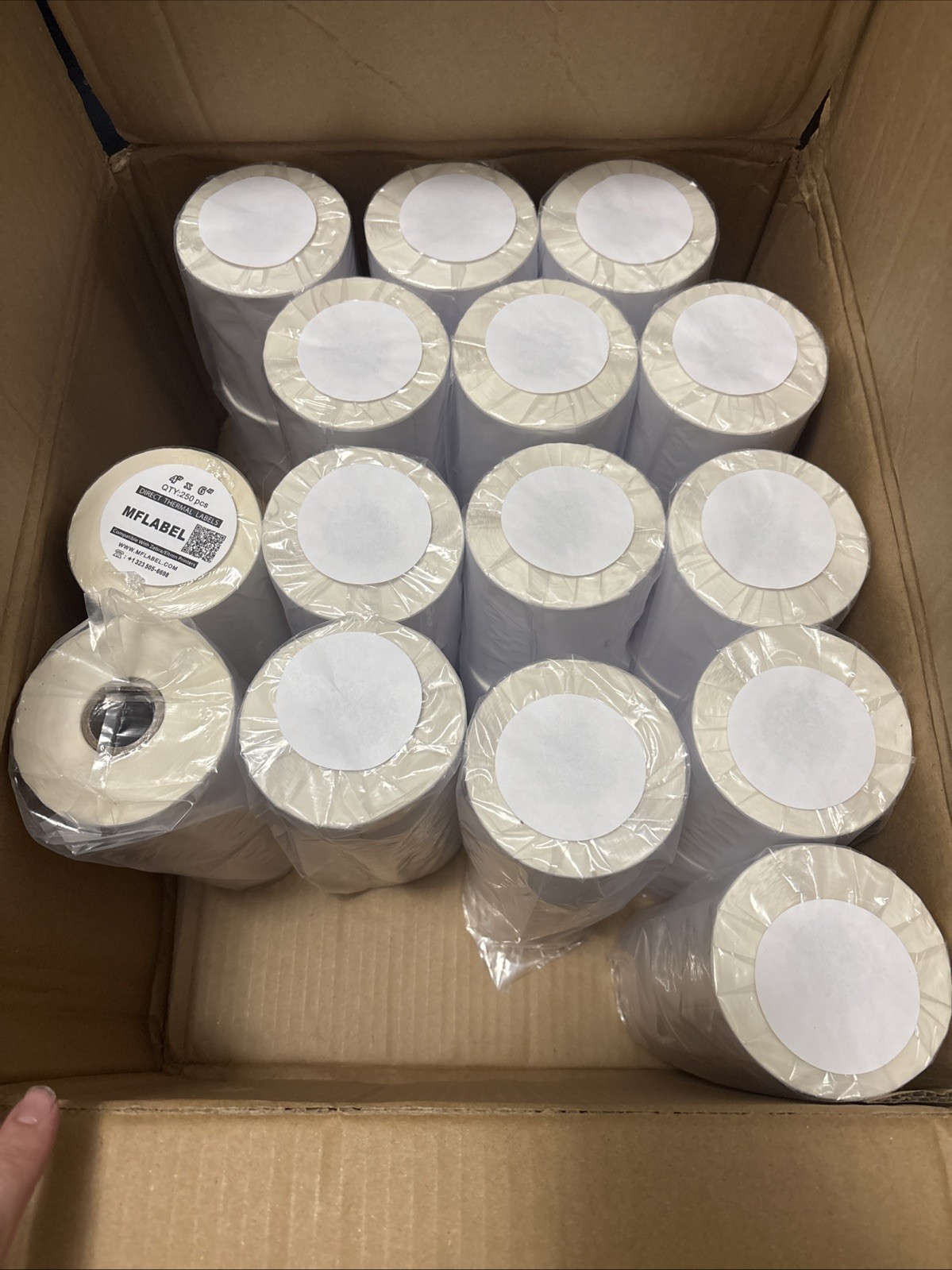 2x Funglam Rolls 4X6 Direct Thermal Shipping Labels, 250 Labels/Roll, 1” Core,