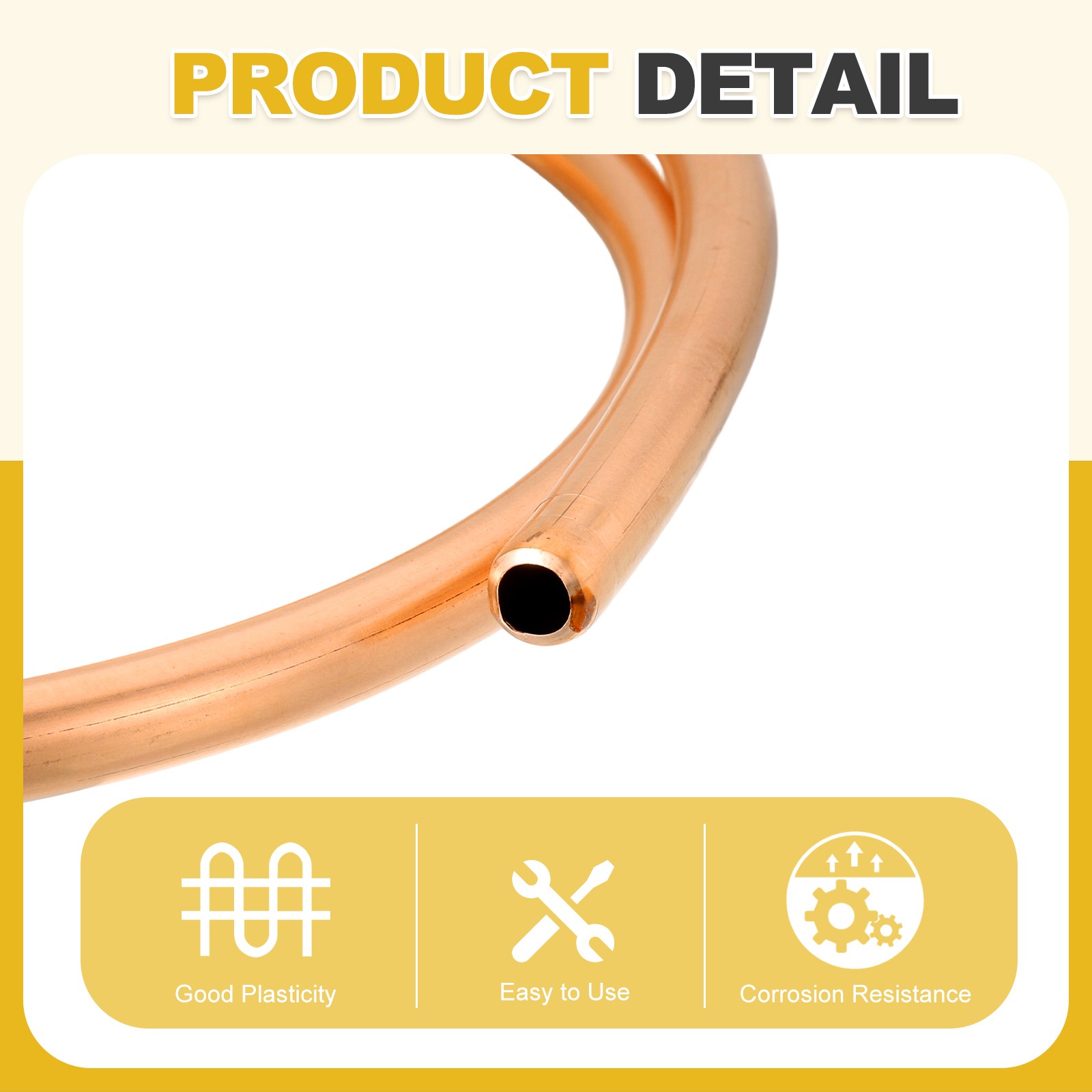 T2 Copper Tubing 0.2″ID x 5/16″OD x 5Ft 99% Pure Copper Refrigeration Tube