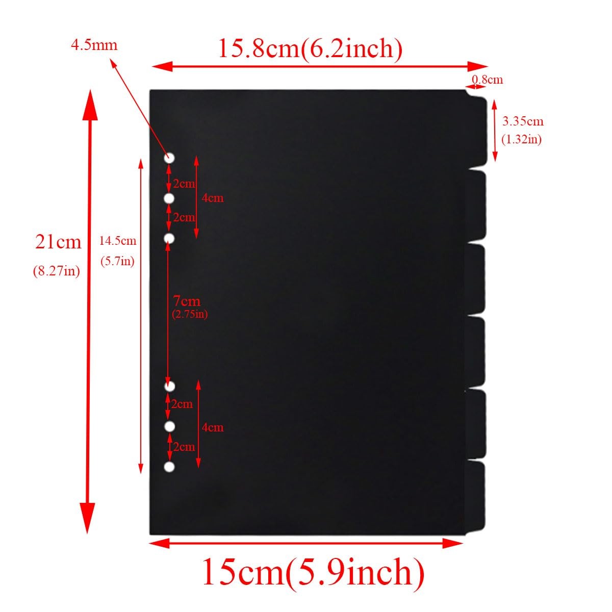 Black and White Divider 6 Ring Binder A5 Planner Inserts for Planner Dividers…