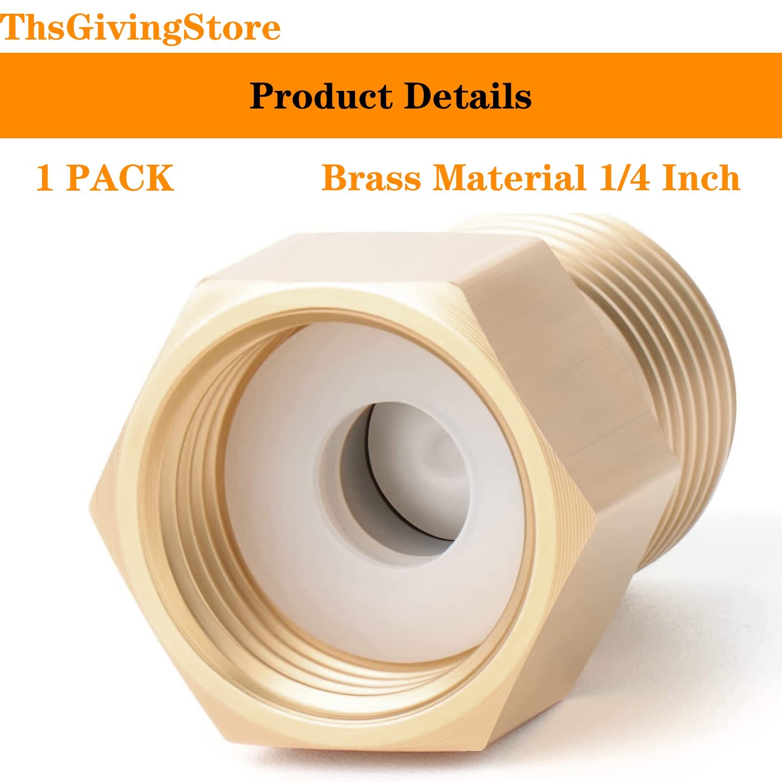 1/4 Inch Brass Check Valve Male to Female Thread One Way Non-Return Valve