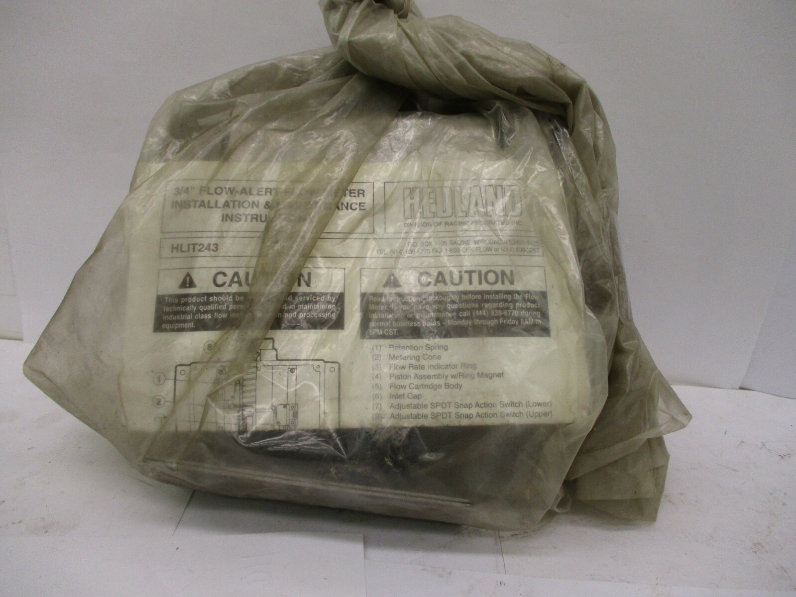 New Hedland Flow-Alert Flow Meter With Electrical Signal H782-309-S7127 A2940MO