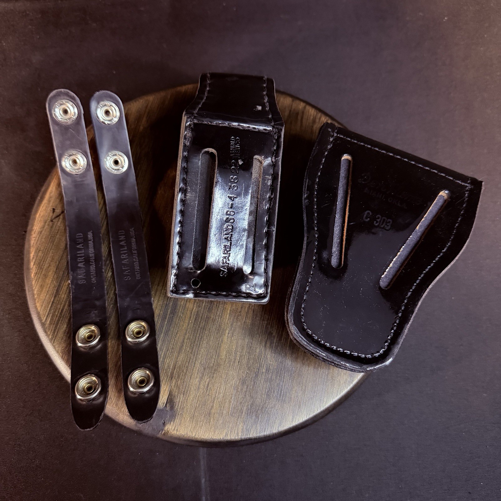 Done Hume Handcuff Case, Safariland Mace/OC Pouch, 2 Belt Keepers High Gloss Lot
